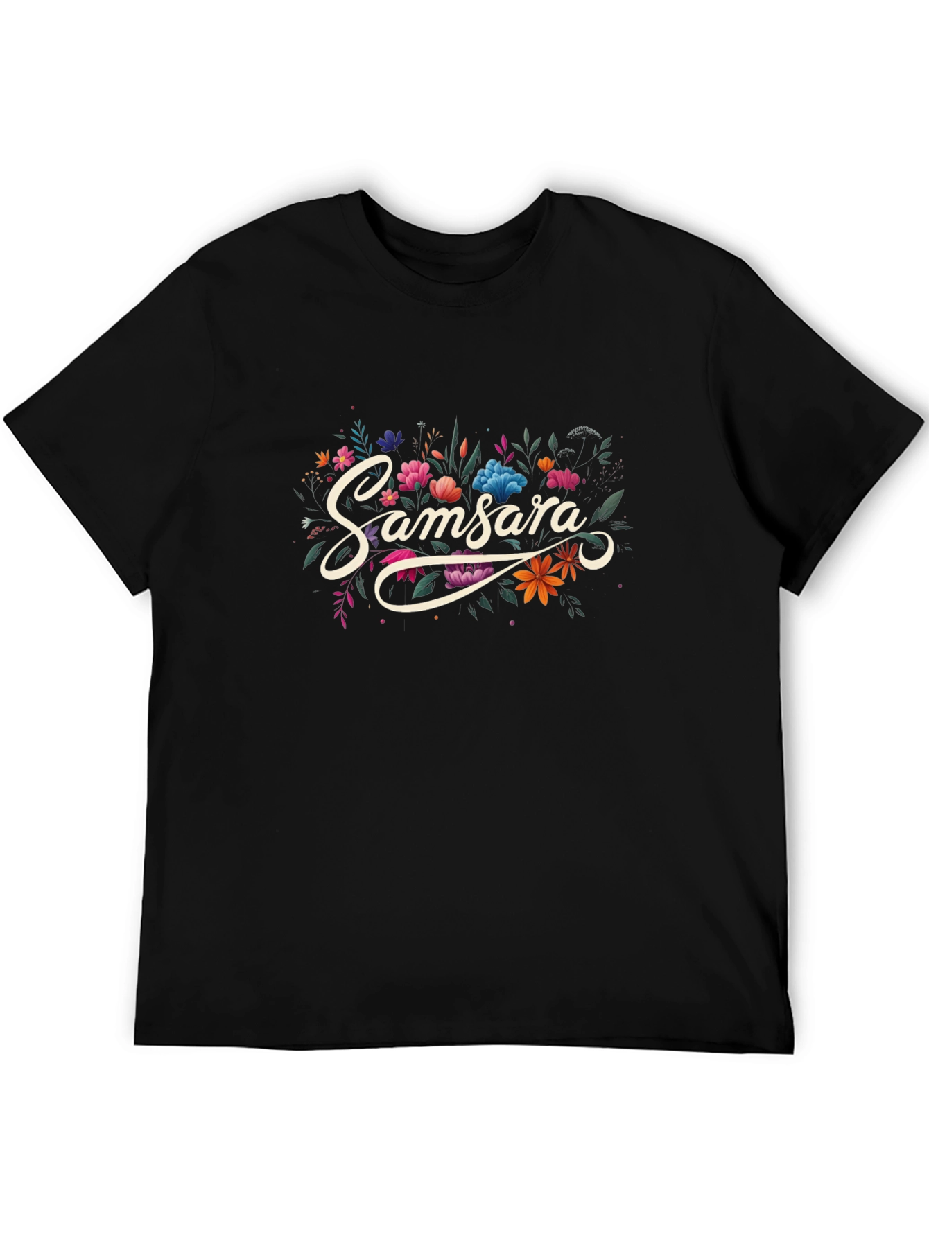 Samsara Floral Black T-Shirt