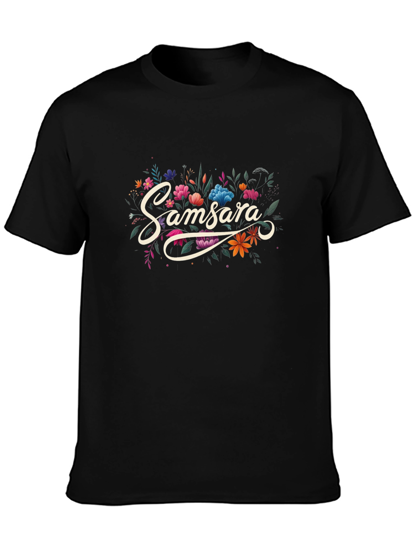 Samsara Floral Black T-Shirt