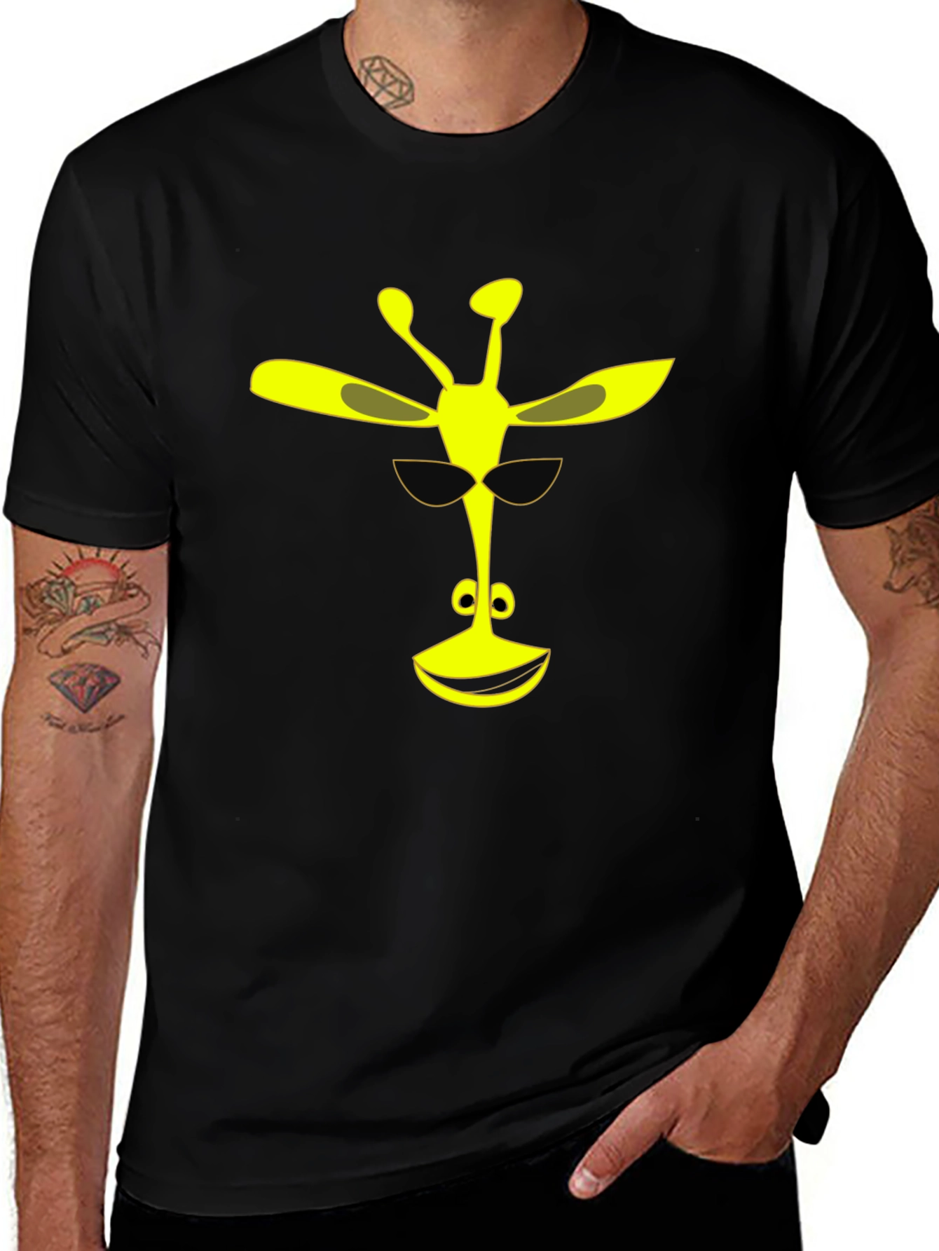 Cool Giraffe Black T-Shirt