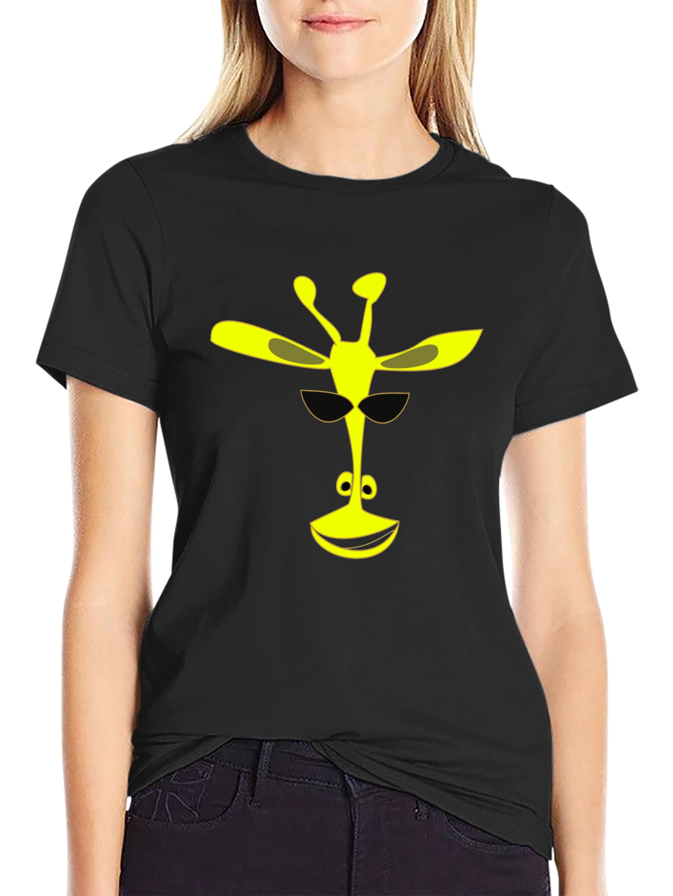 Cool Giraffe Black T-Shirt