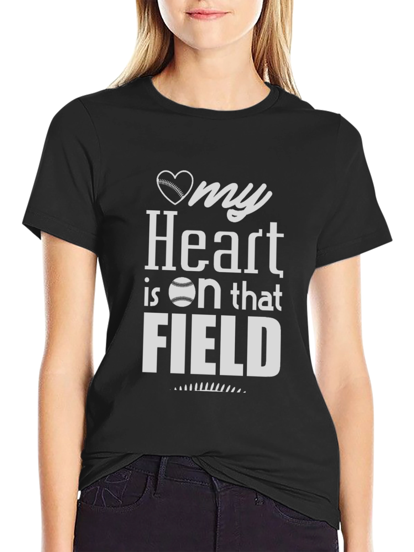 My Heart is on that Field Baseball T-Shirt