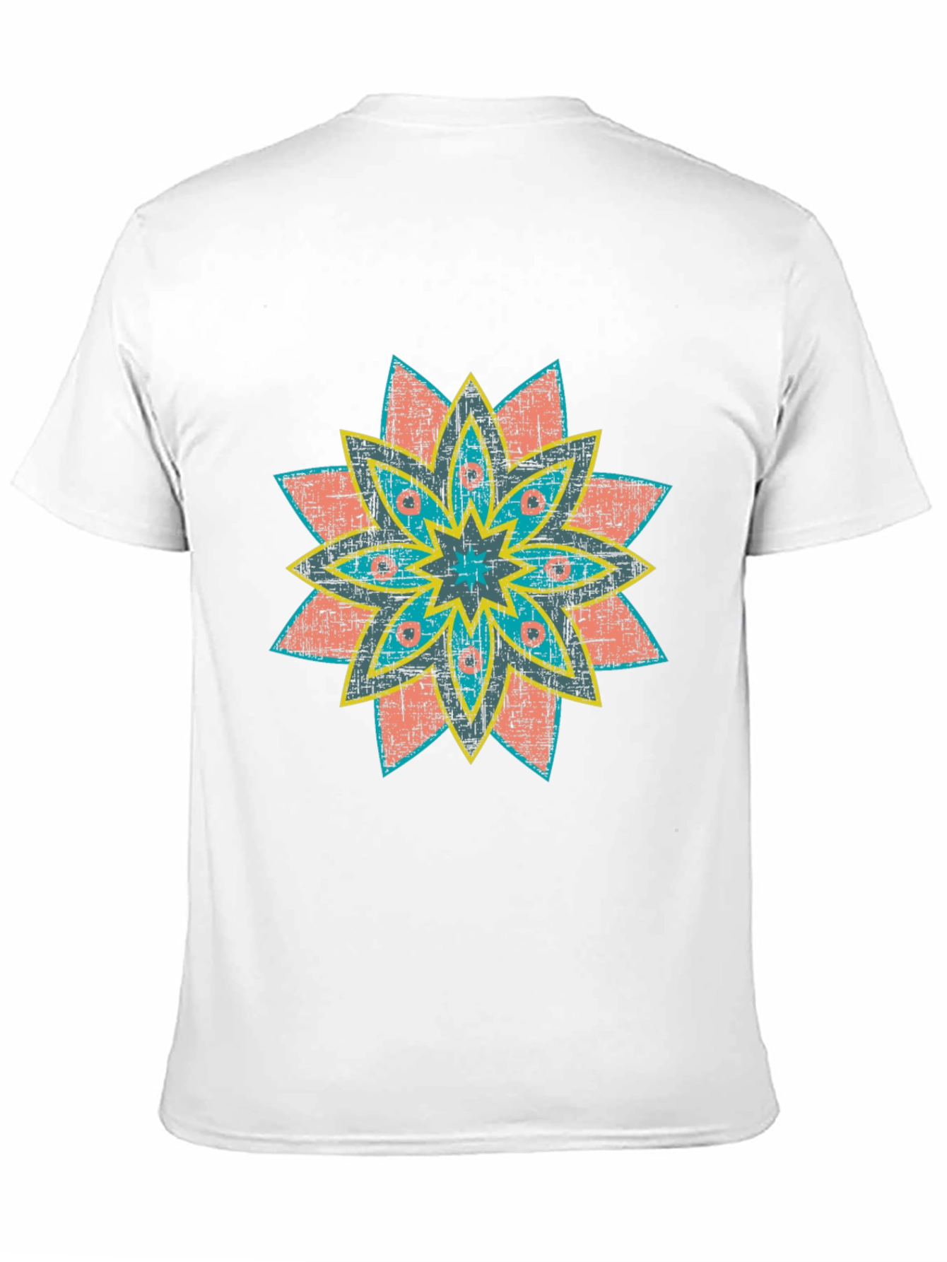 Retro Floral Print Black T-Shirt