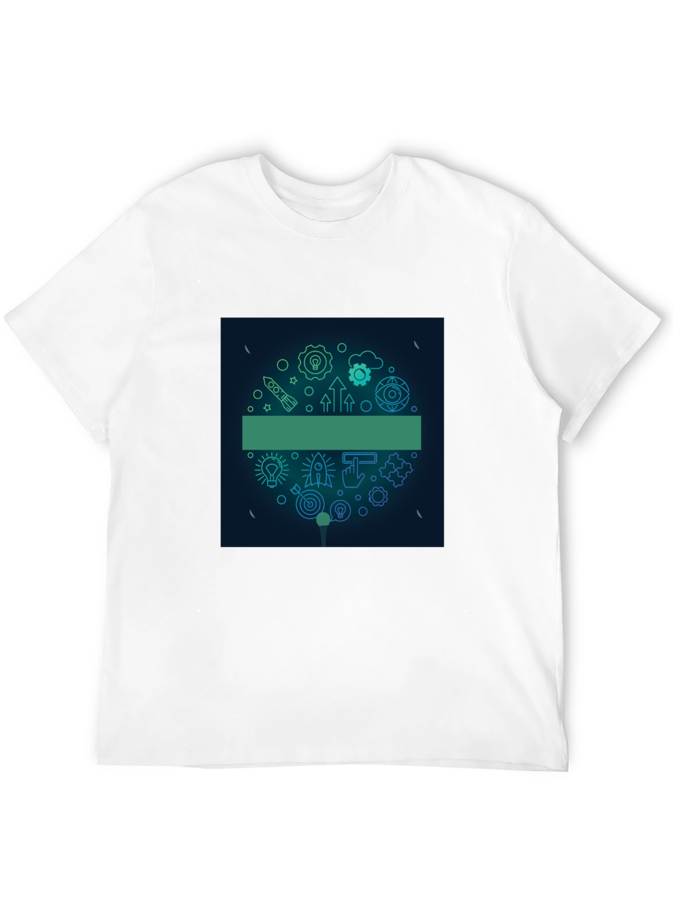 Modern Black Tee with Startup Icon Graphic