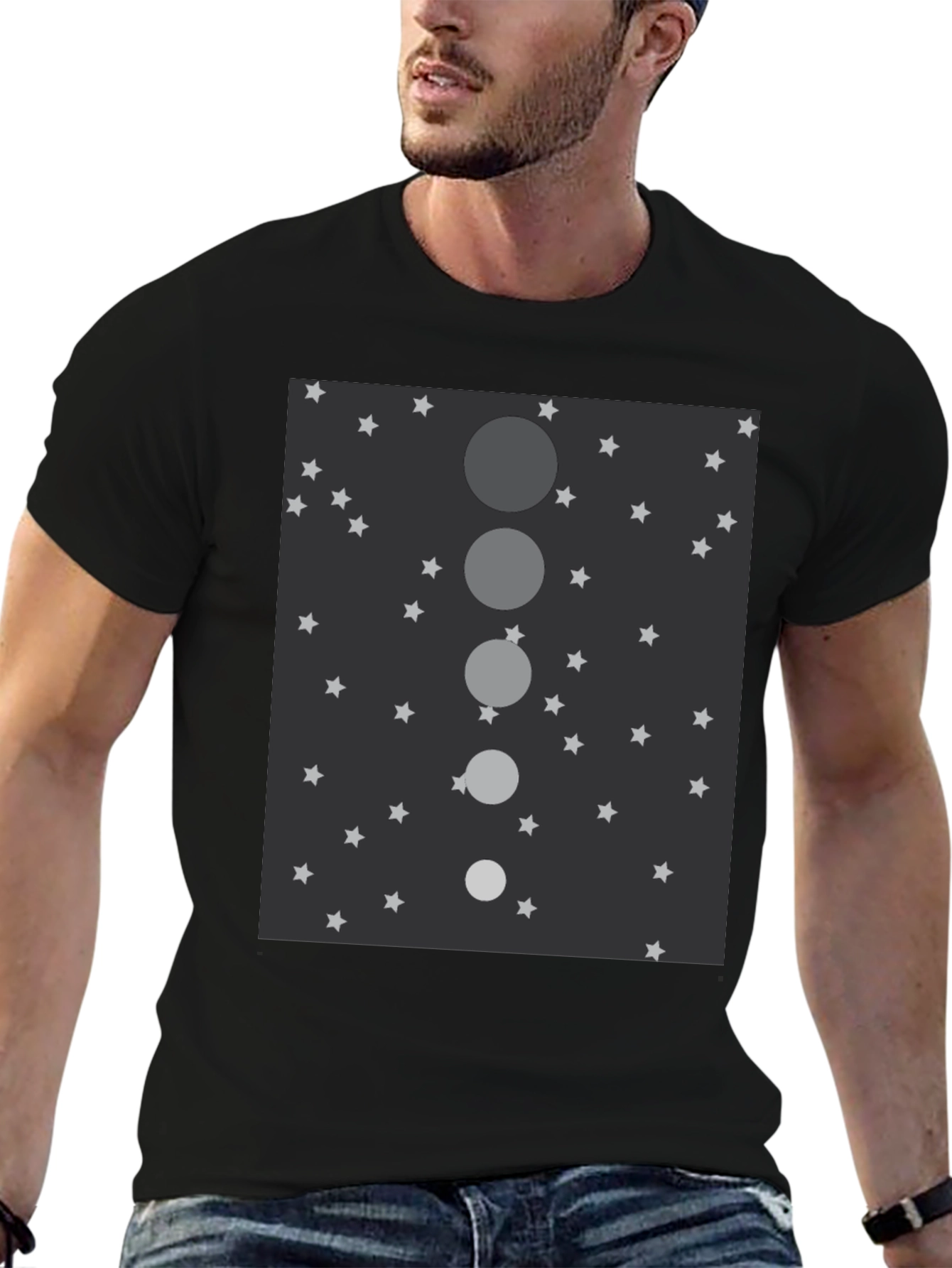Celestial Sphere Mens Black Graphic Tee