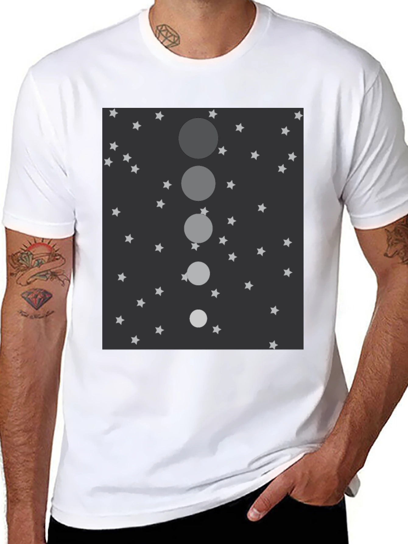 Celestial Sphere Mens Black Graphic Tee