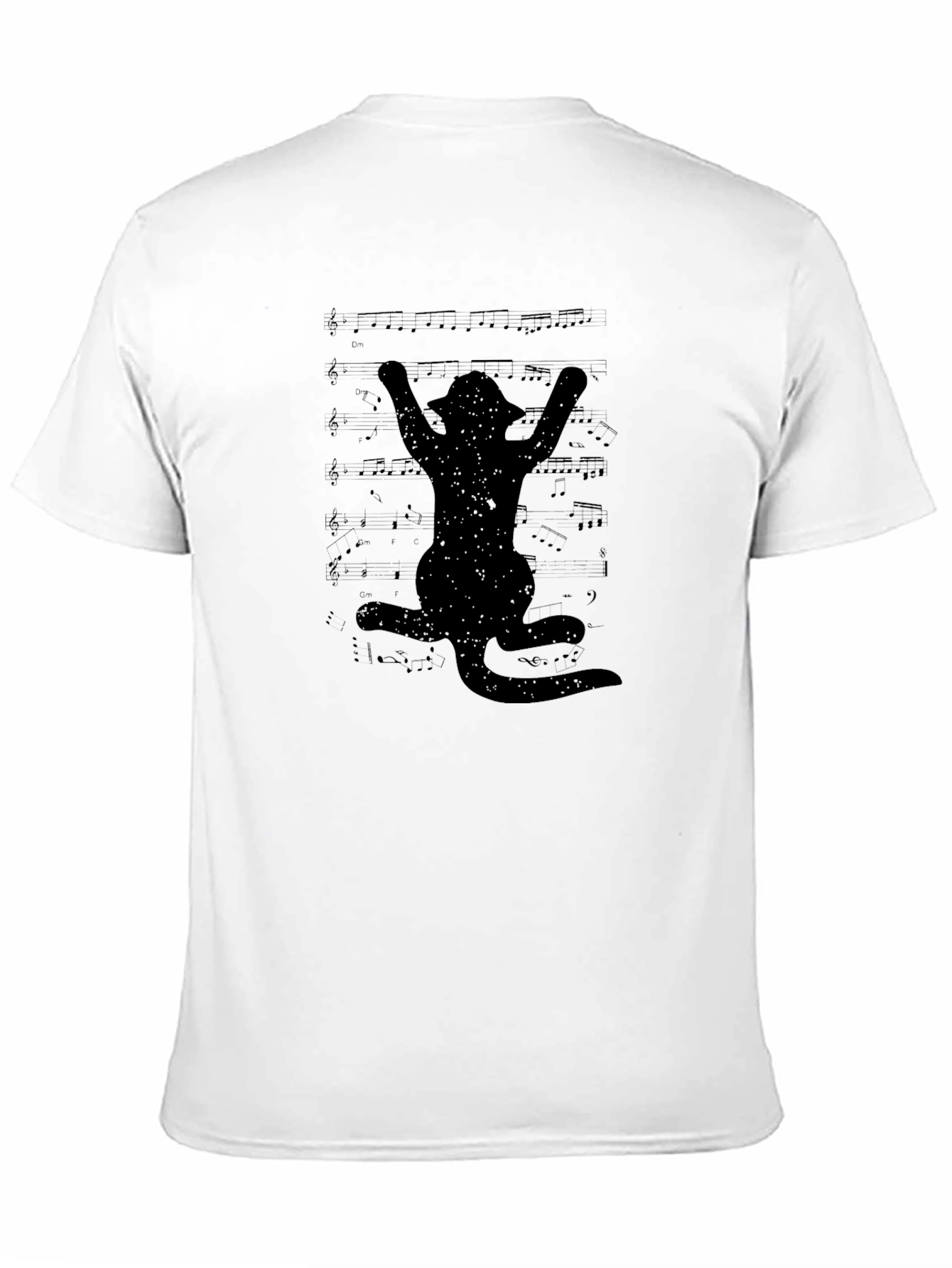 Musical Cat T-Shirt - Black Cotton Tee