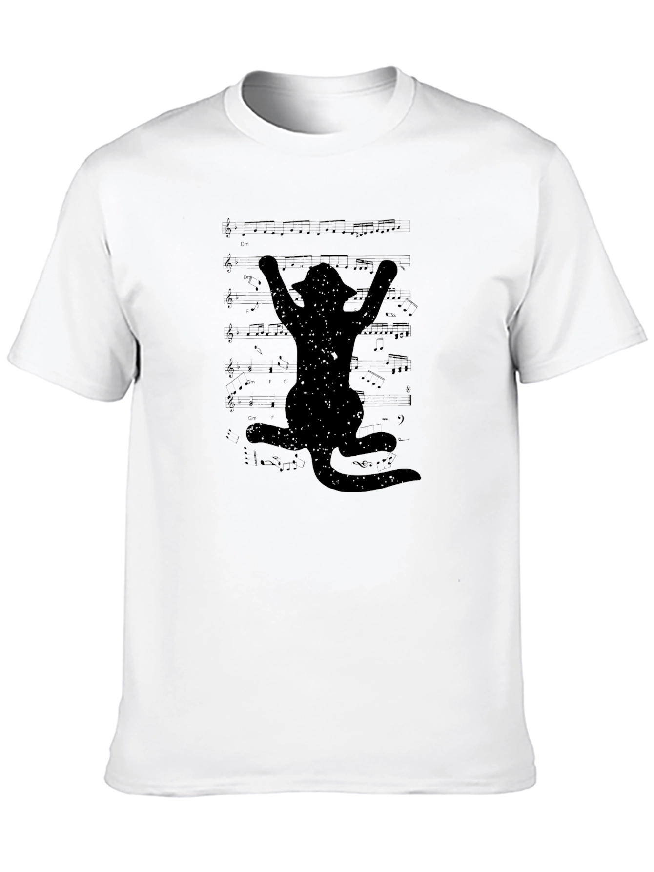 Musical Cat T-Shirt - Black Cotton Tee