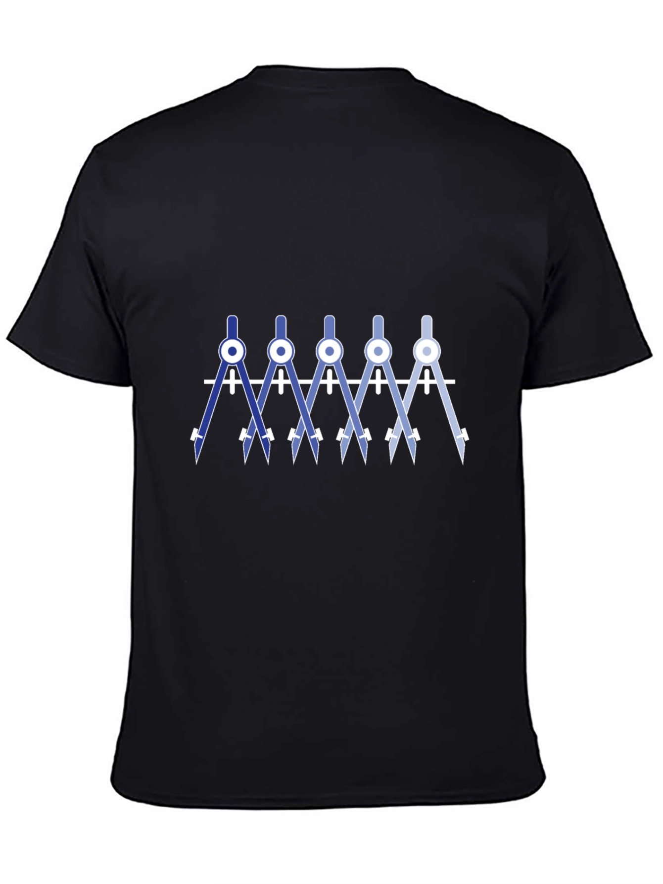 Geometric Compass T-Shirt - Black Cotton Blend