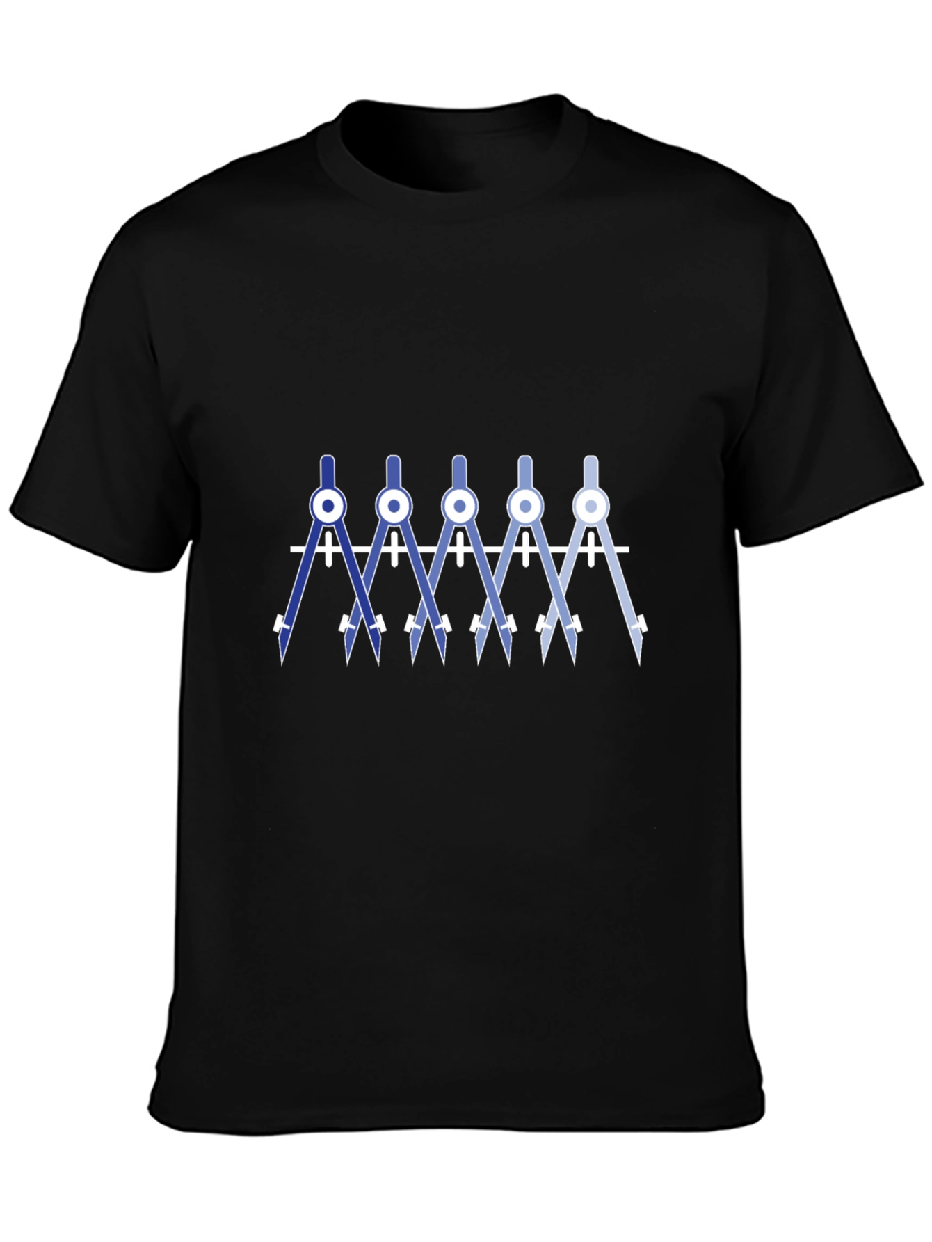 Geometric Compass T-Shirt - Black Cotton Blend