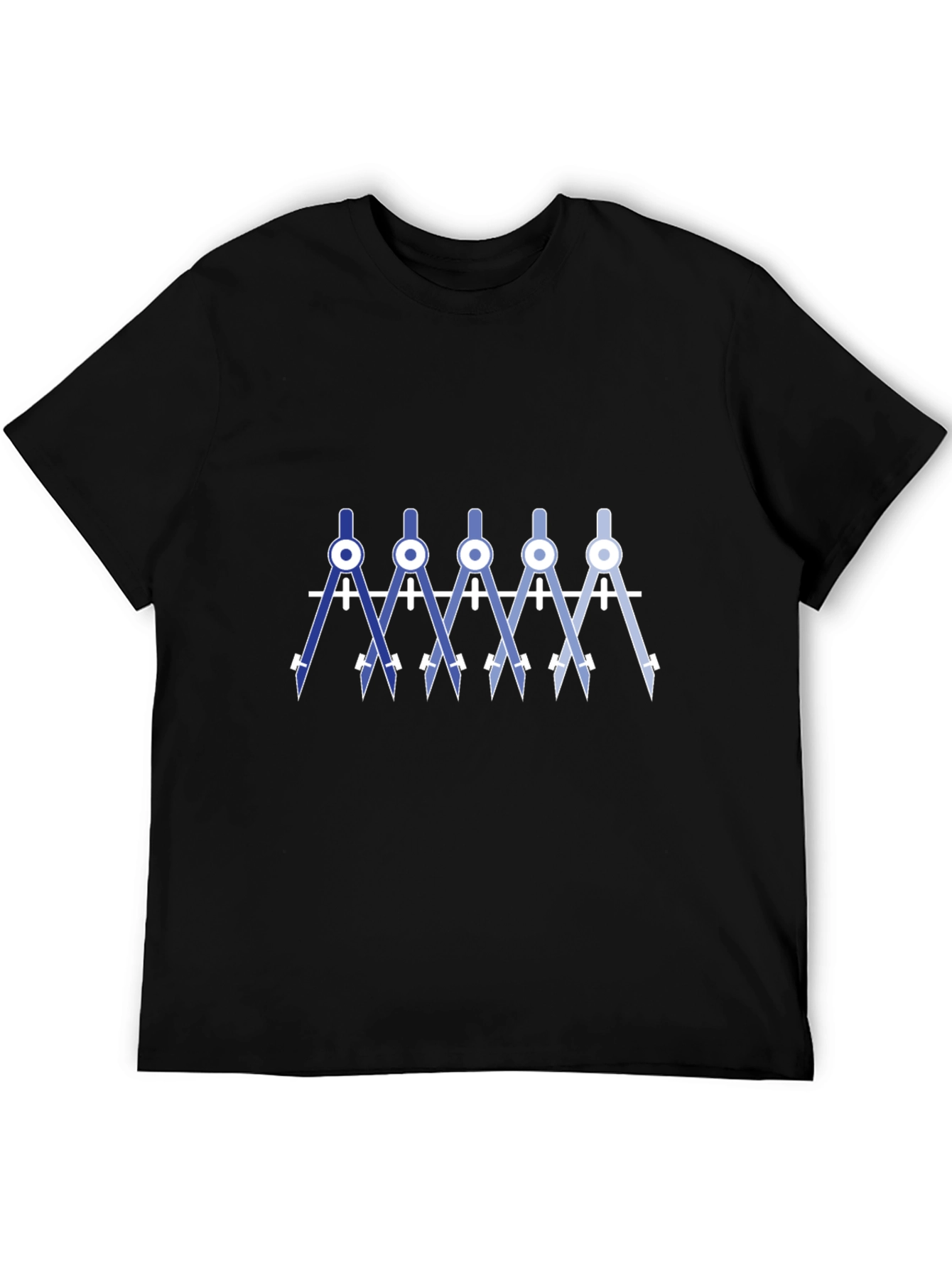 Geometric Compass T-Shirt - Black Cotton Blend