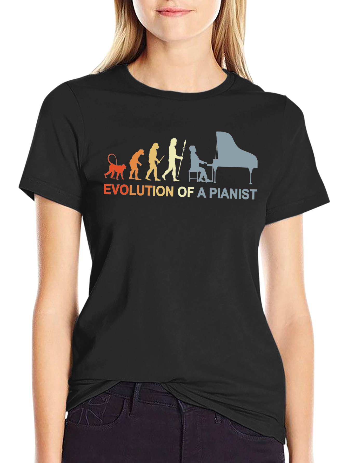 Evolution of a Pianist Graphic T-Shirt - Black