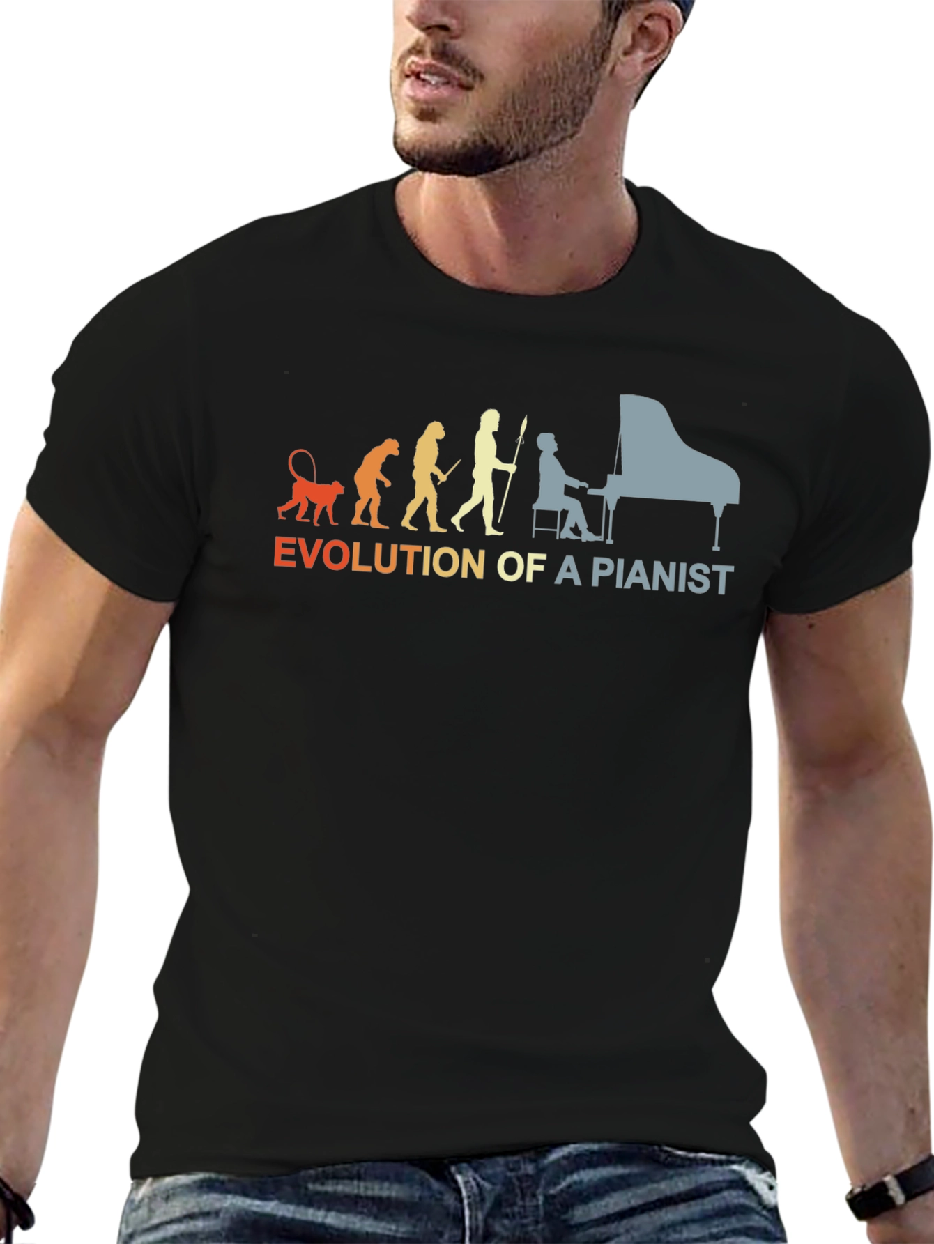 Evolution of a Pianist Graphic T-Shirt - Black