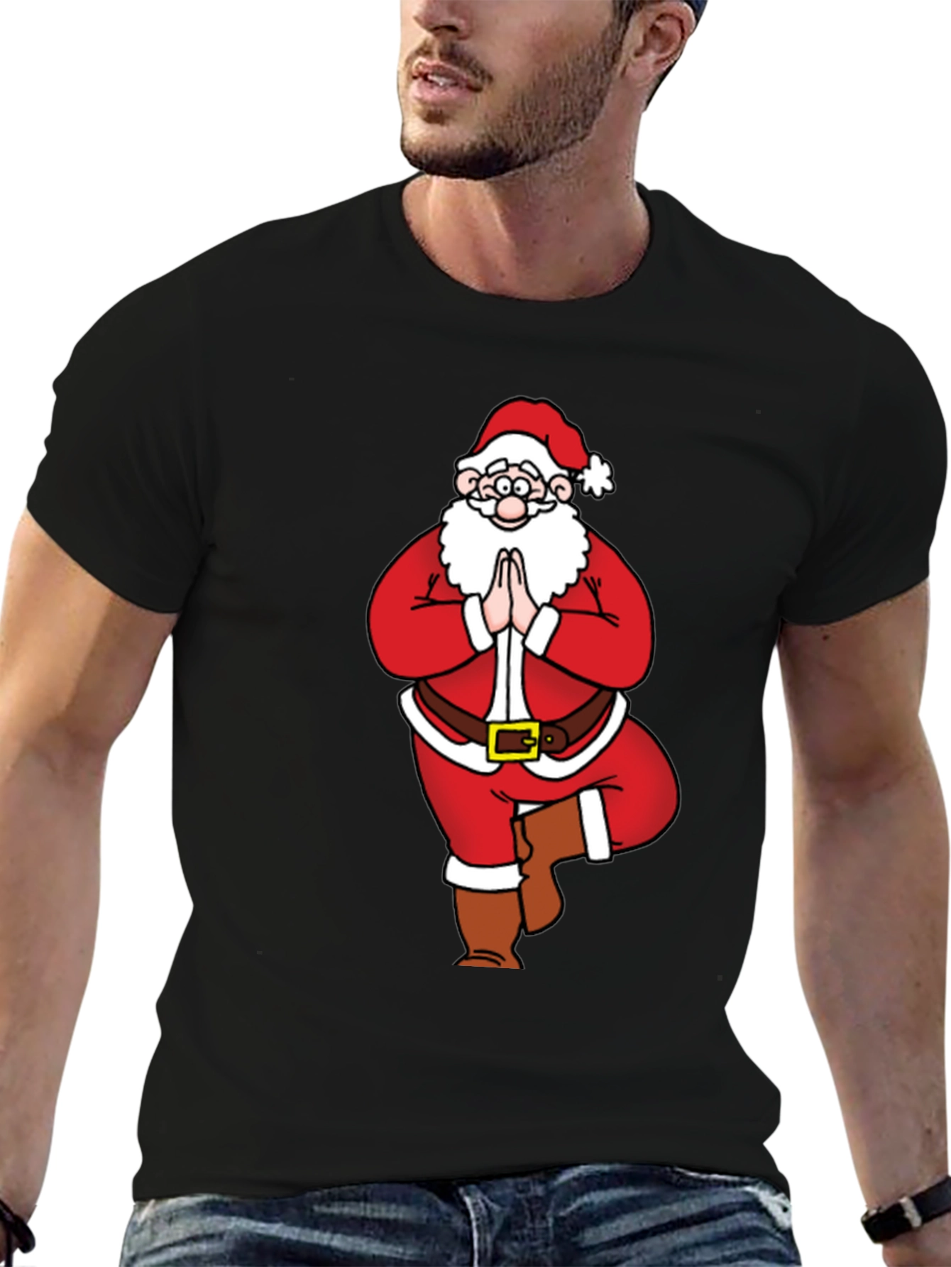 Yoga Santa Graphic Tee - Holiday Fun