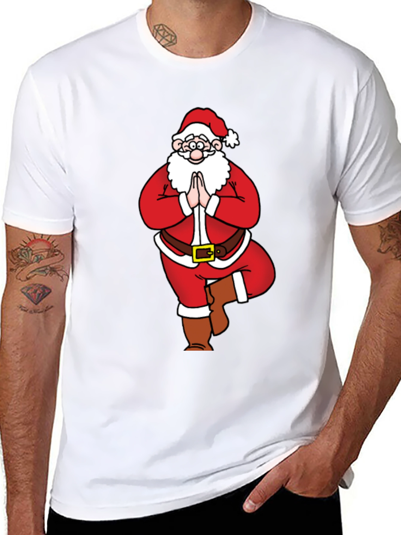 Yoga Santa Graphic Tee - Holiday Fun