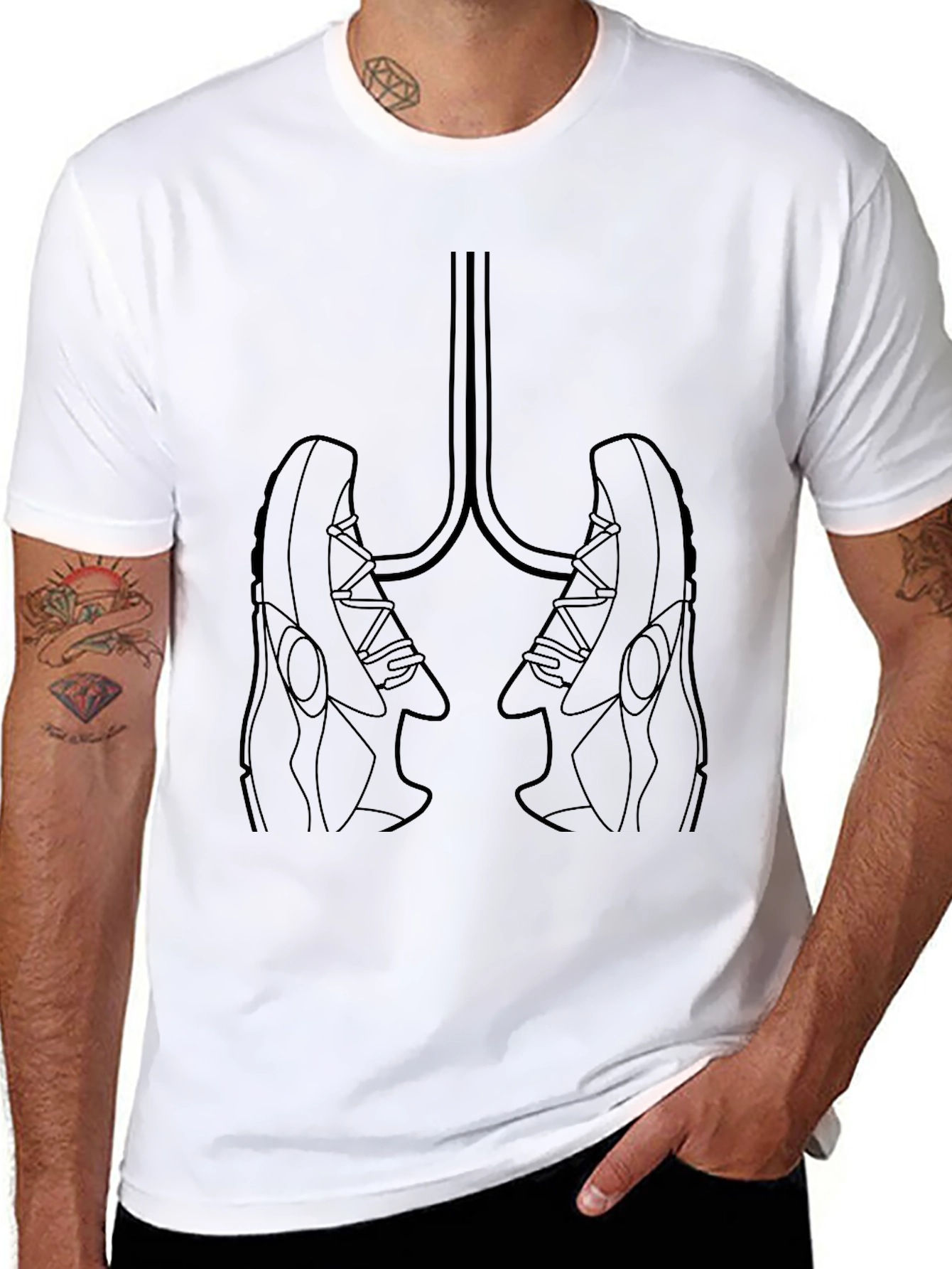 Sneaker Lungs Graphic Tee - Black Unisex T-Shirt