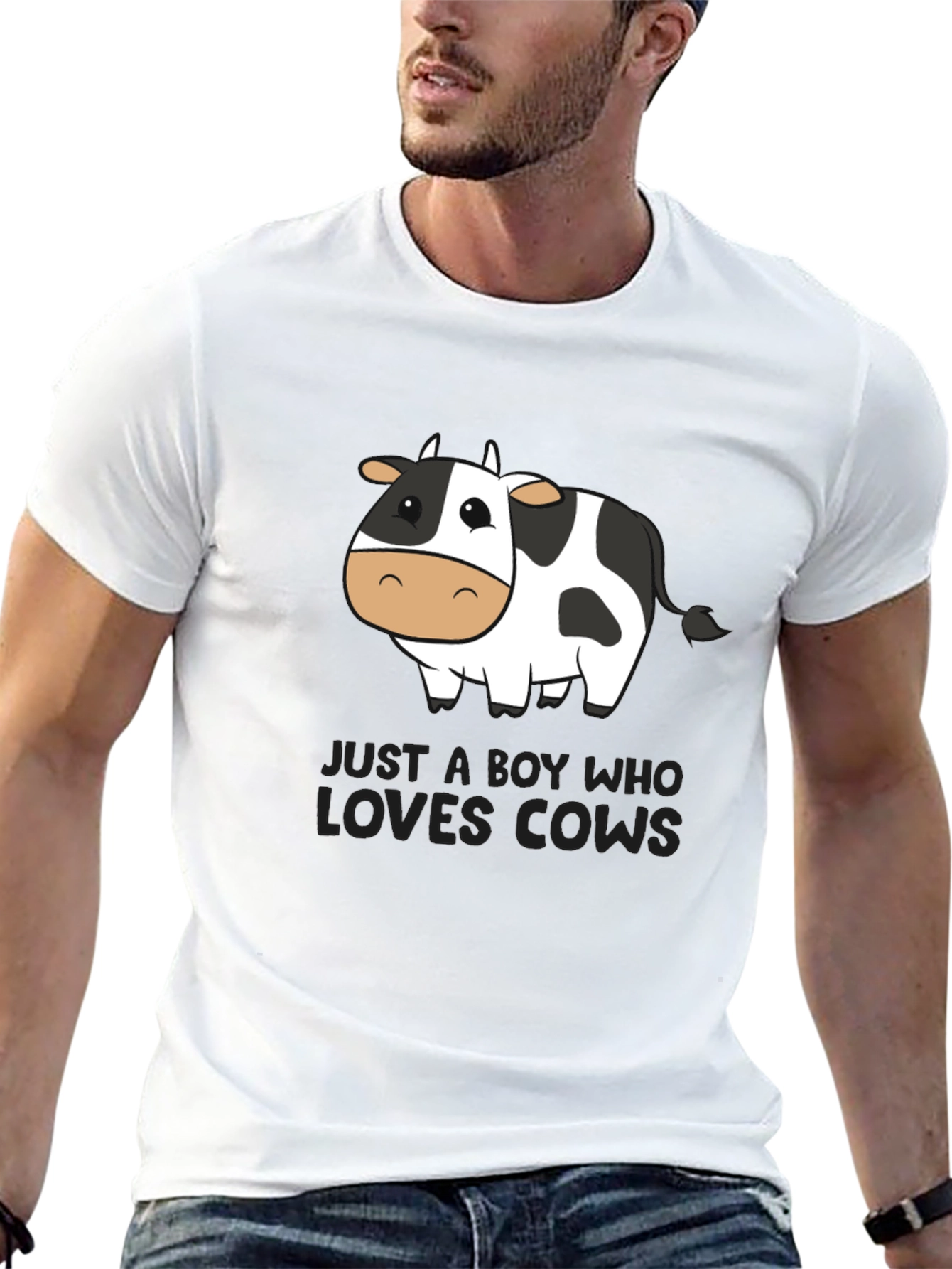 Boy Who Loves Cows T-Shirt - Black