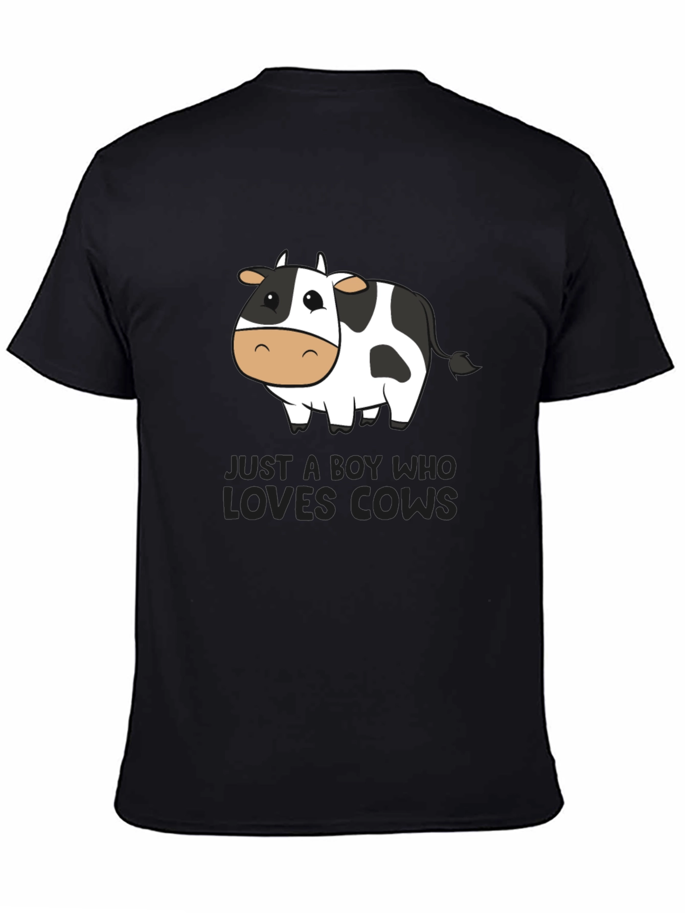 Boy Who Loves Cows T-Shirt - Black