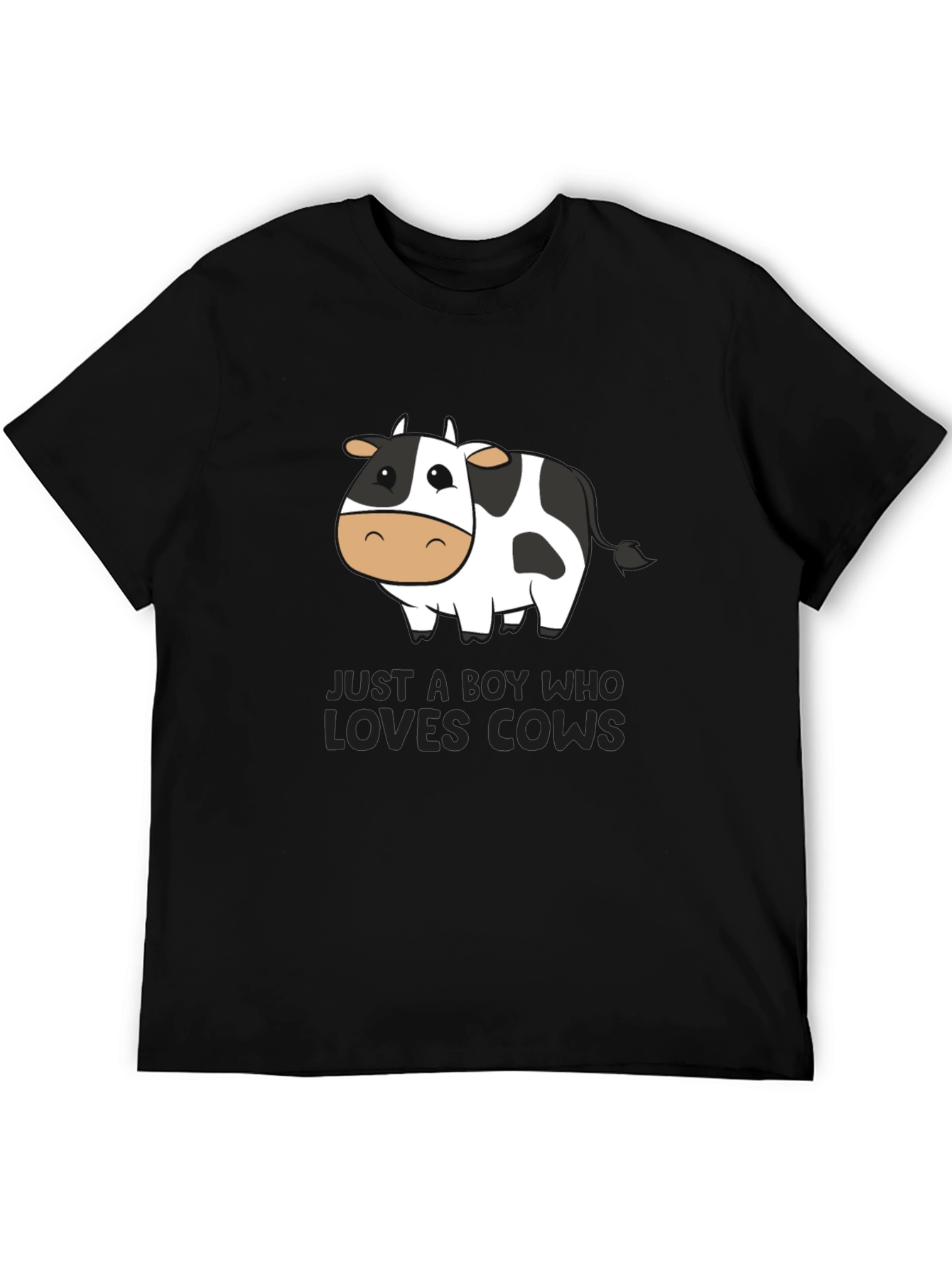 Boy Who Loves Cows T-Shirt - Black