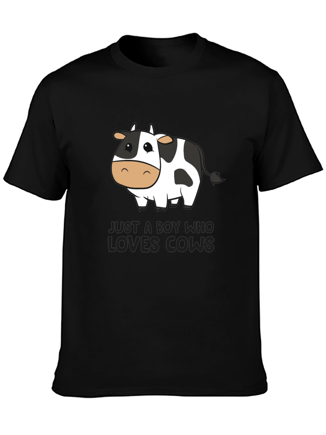 Boy Who Loves Cows T-Shirt - Black