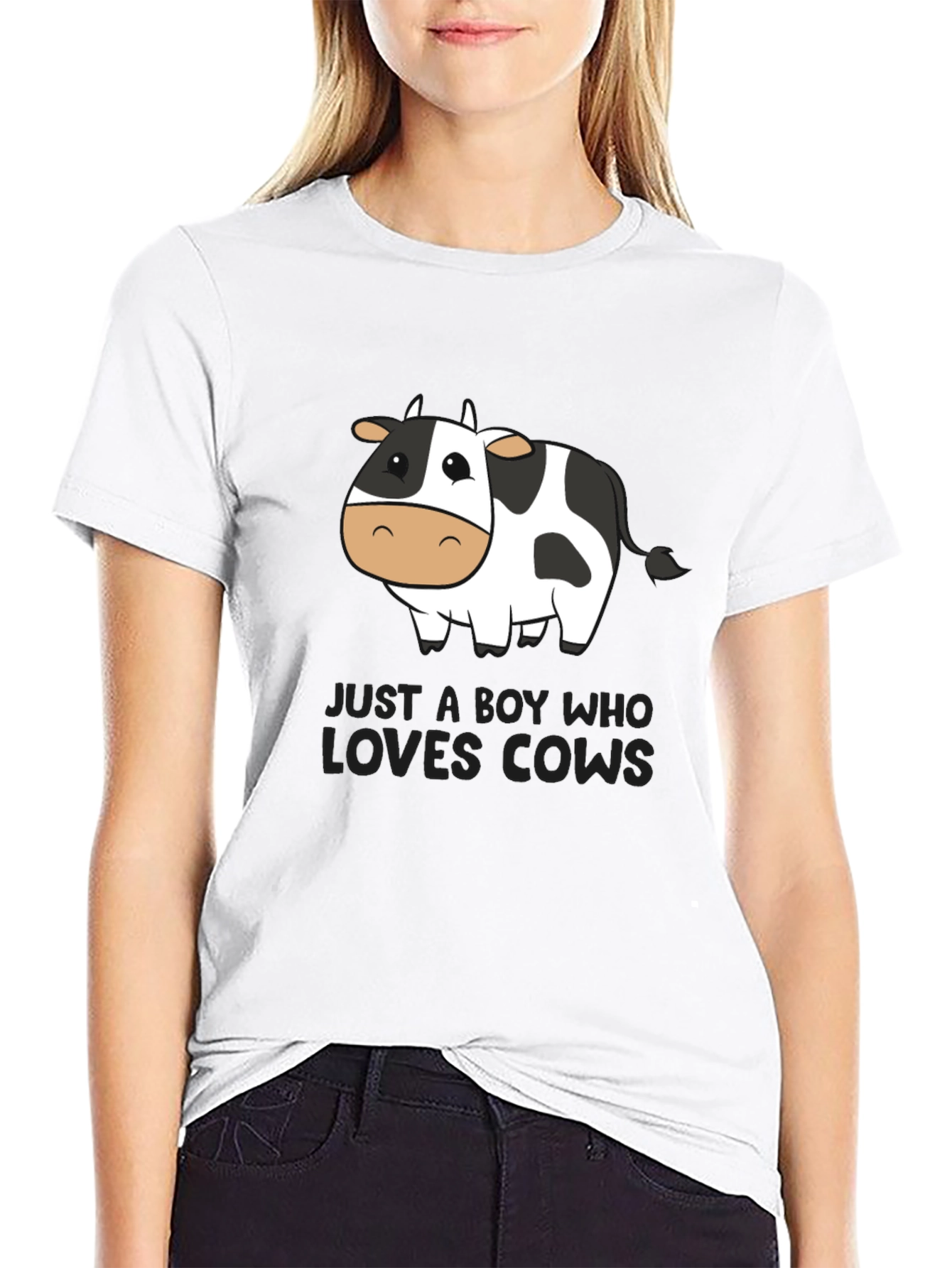 Boy Who Loves Cows T-Shirt - Black