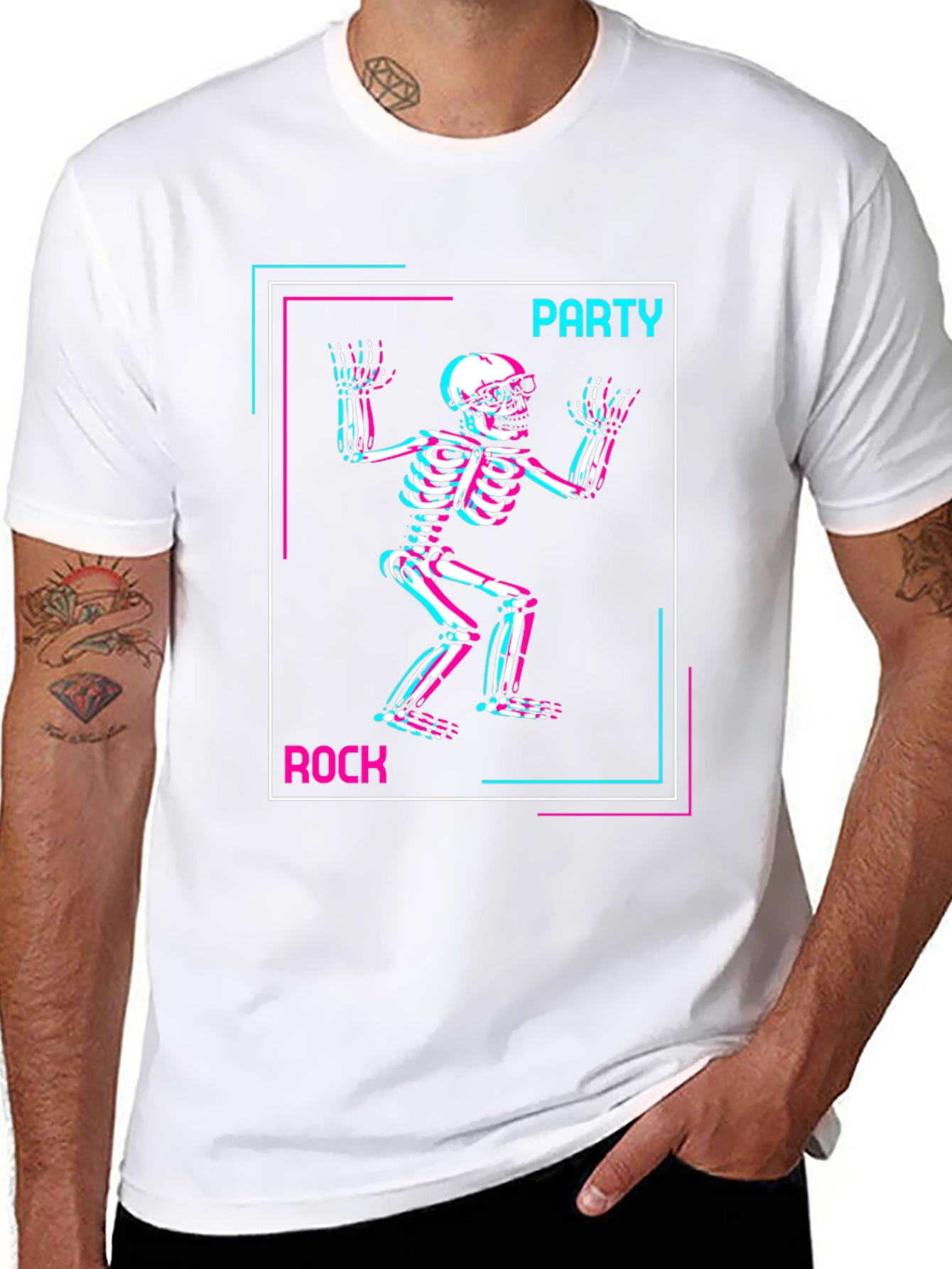 Party Rock Skeleton Graphic T-Shirt