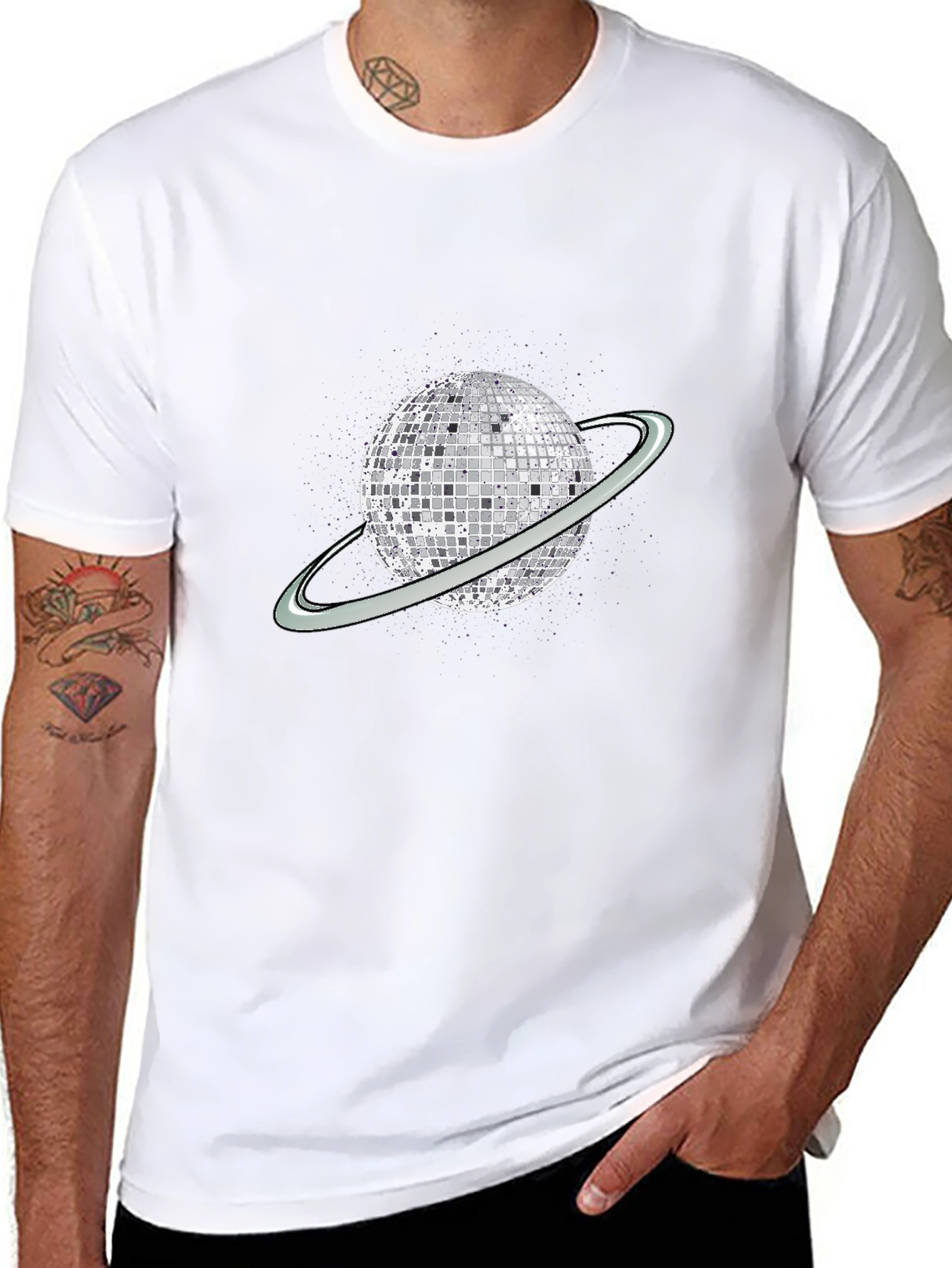 Disco Planet Graphic T-Shirt - Unique Party Tee