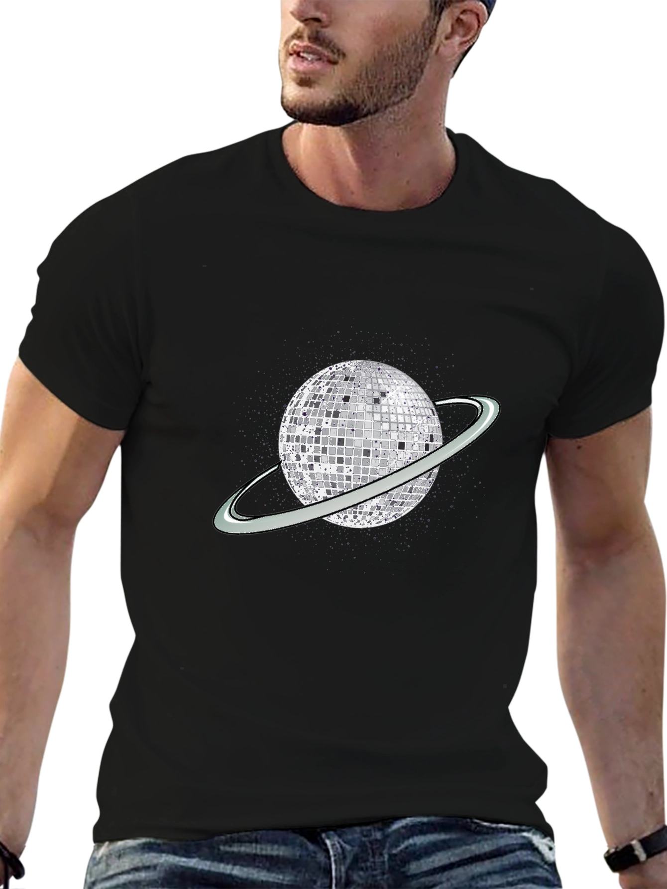 Disco Planet Graphic T-Shirt - Unique Party Tee