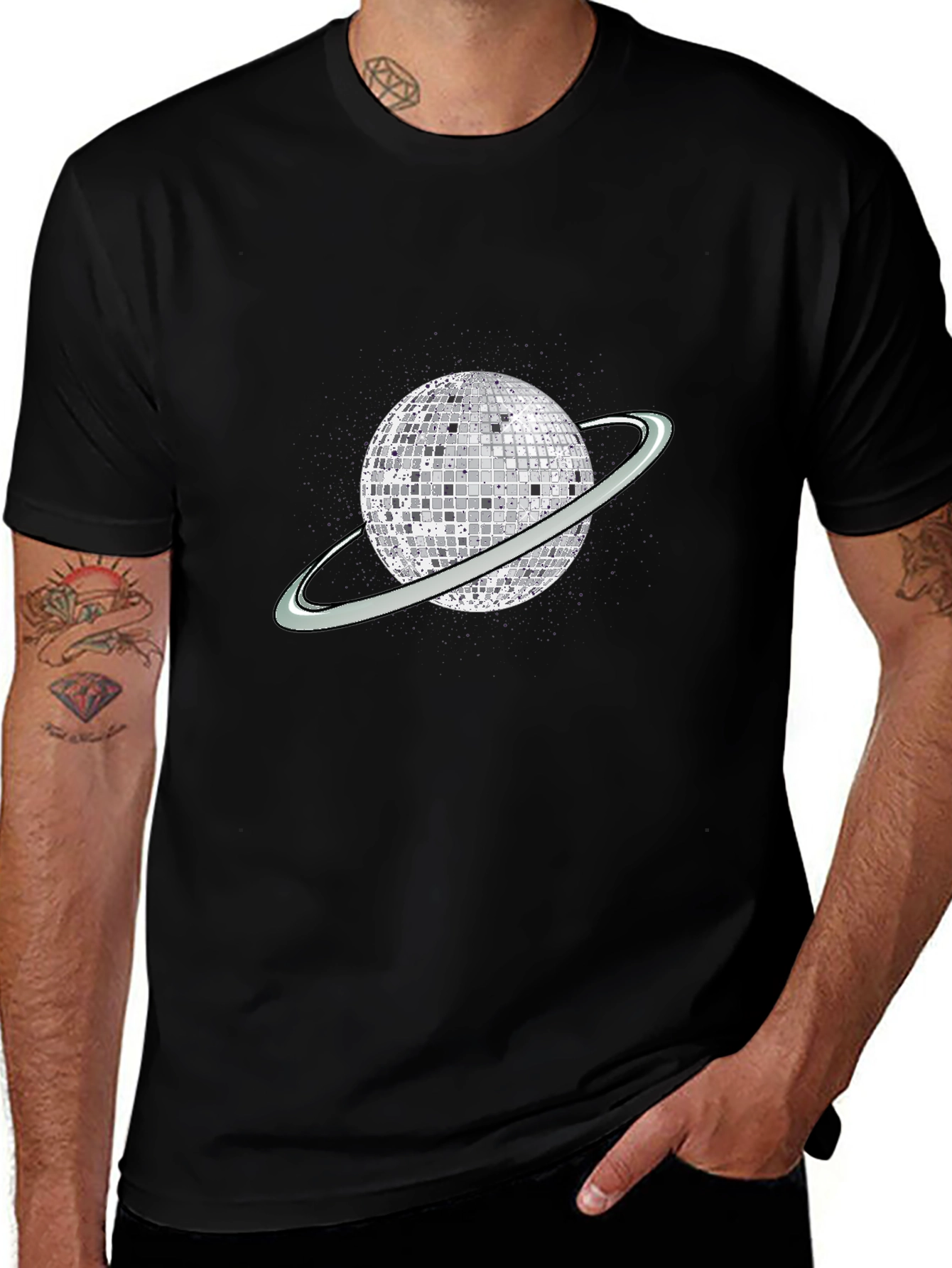 Disco Planet Graphic T-Shirt - Unique Party Tee