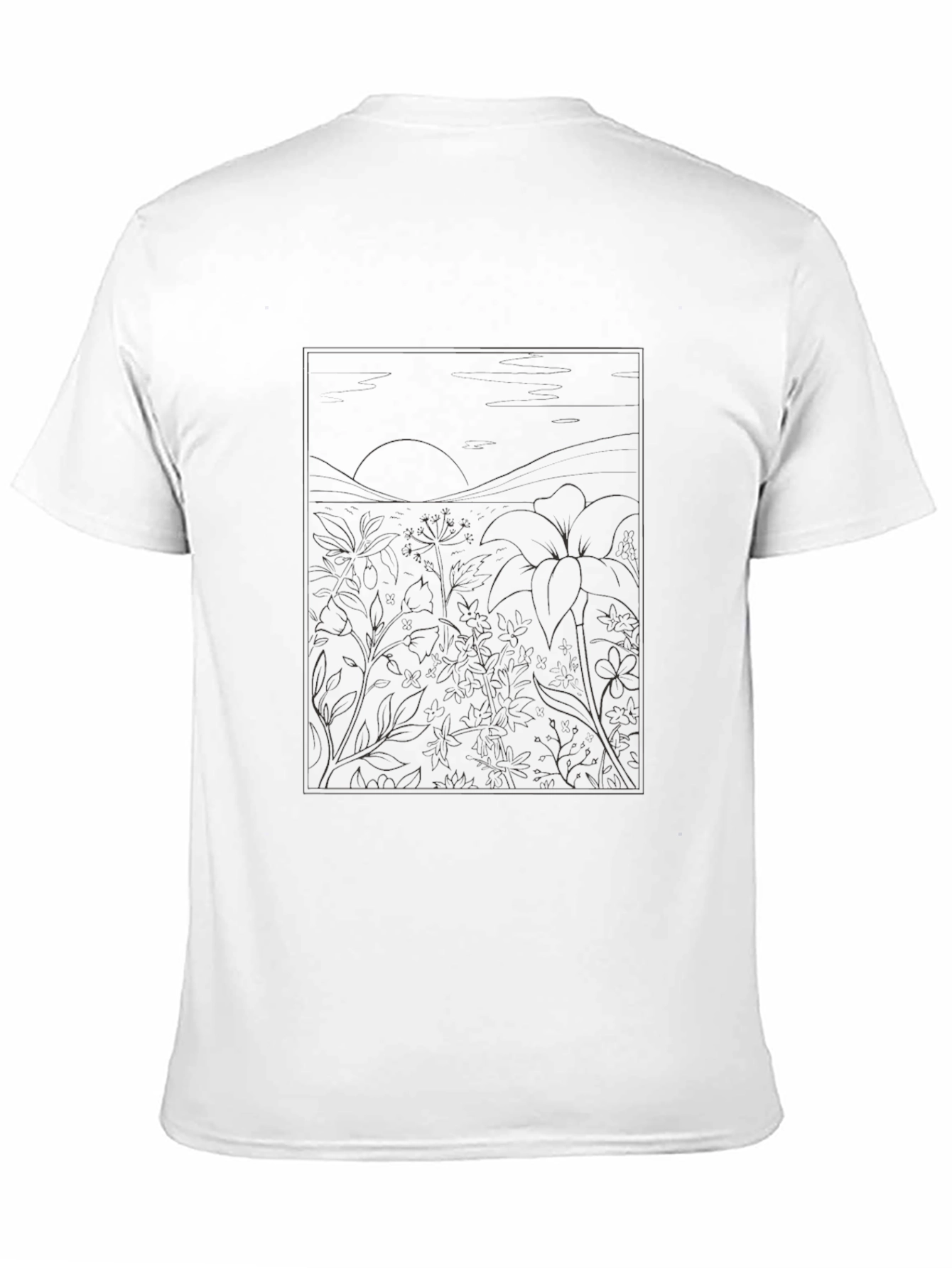 Mens Black Graphic Tee - Nature Inspired Design