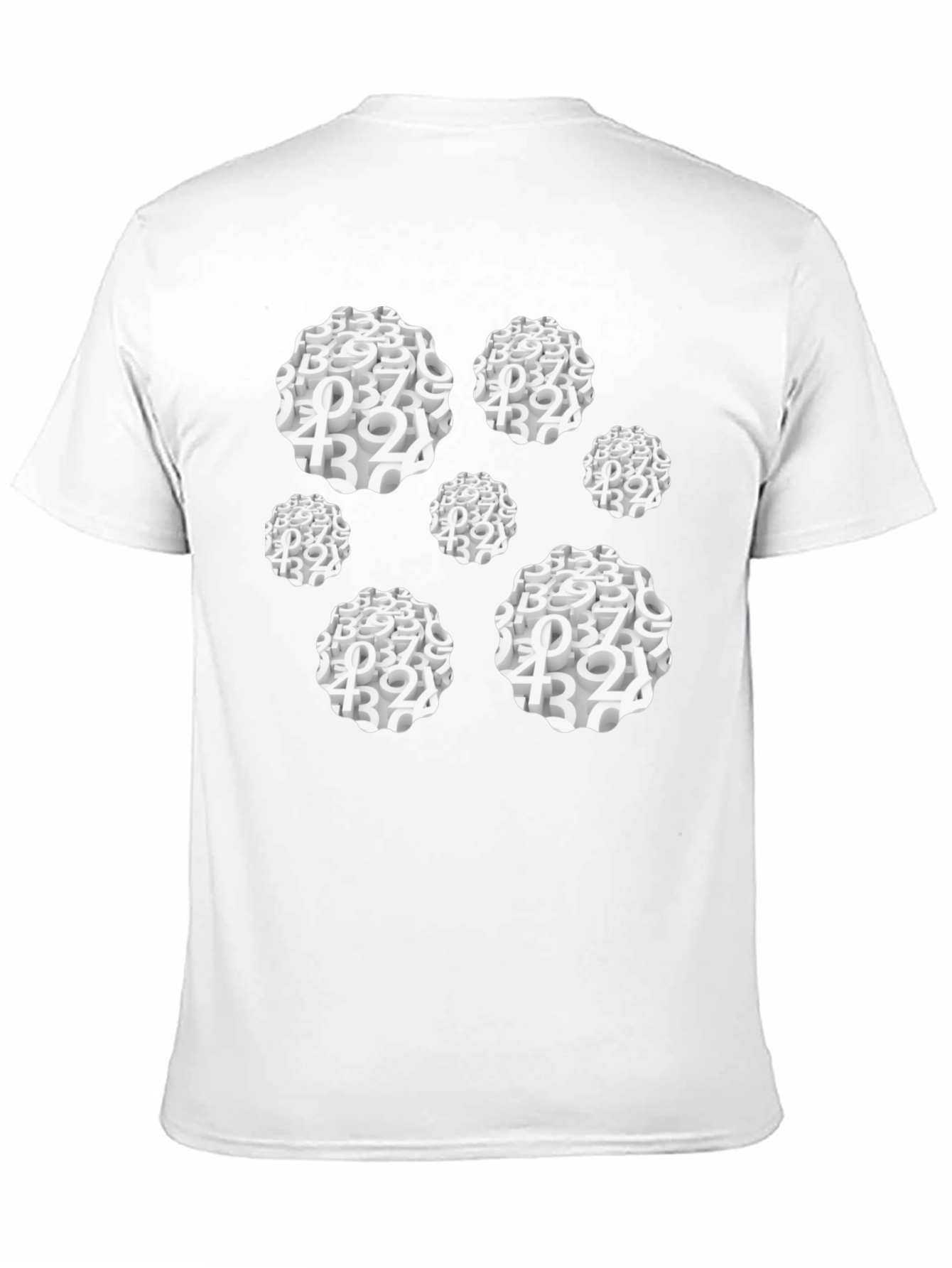 Abstract Number Cluster Black T-Shirt