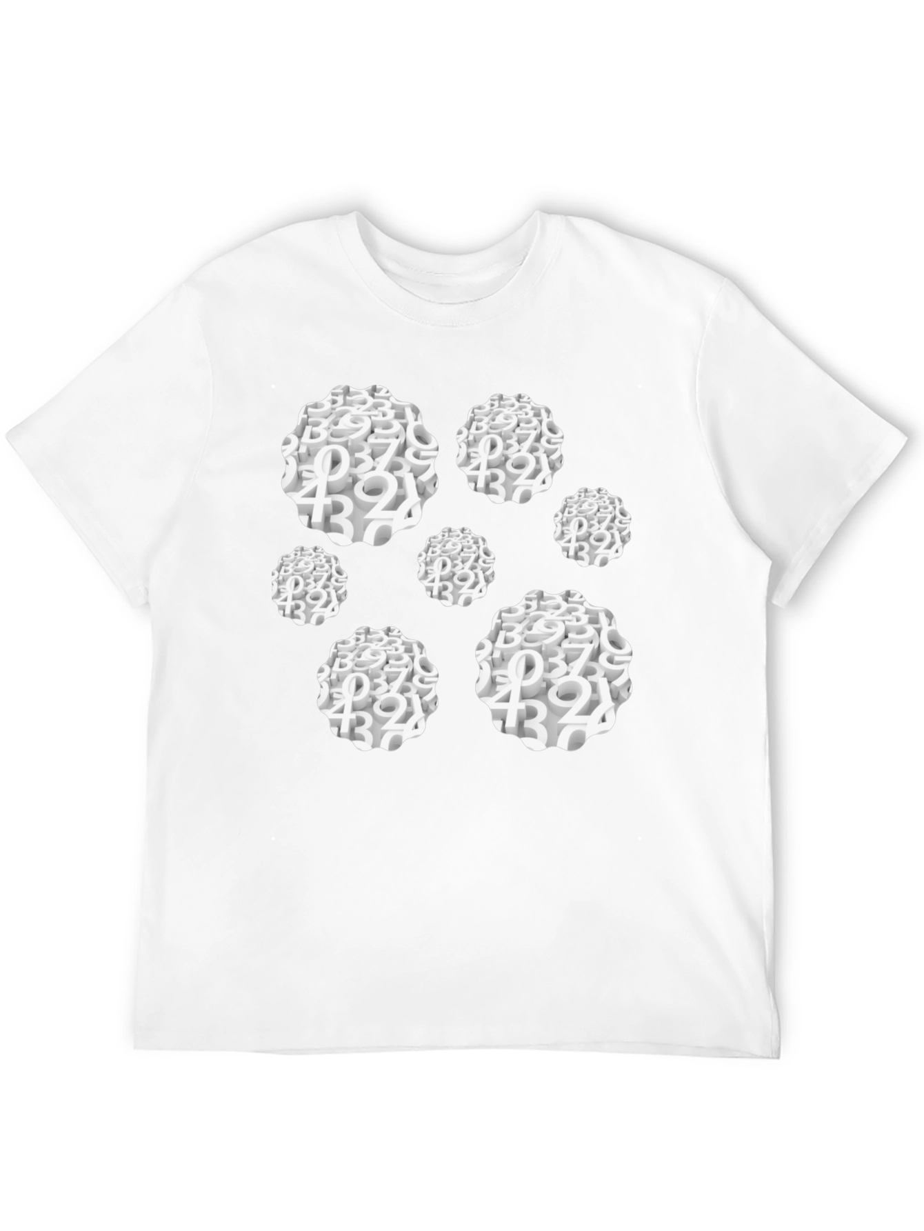 Abstract Number Cluster Black T-Shirt