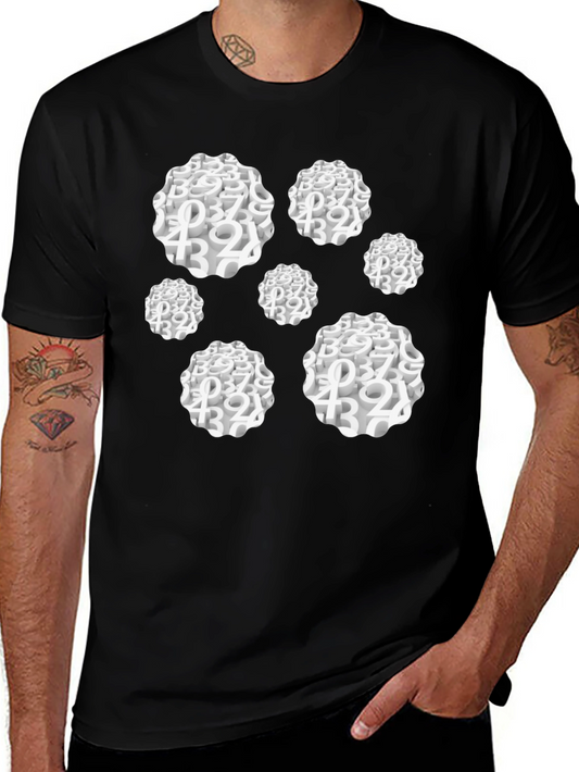 Abstract Number Cluster Black T-Shirt
