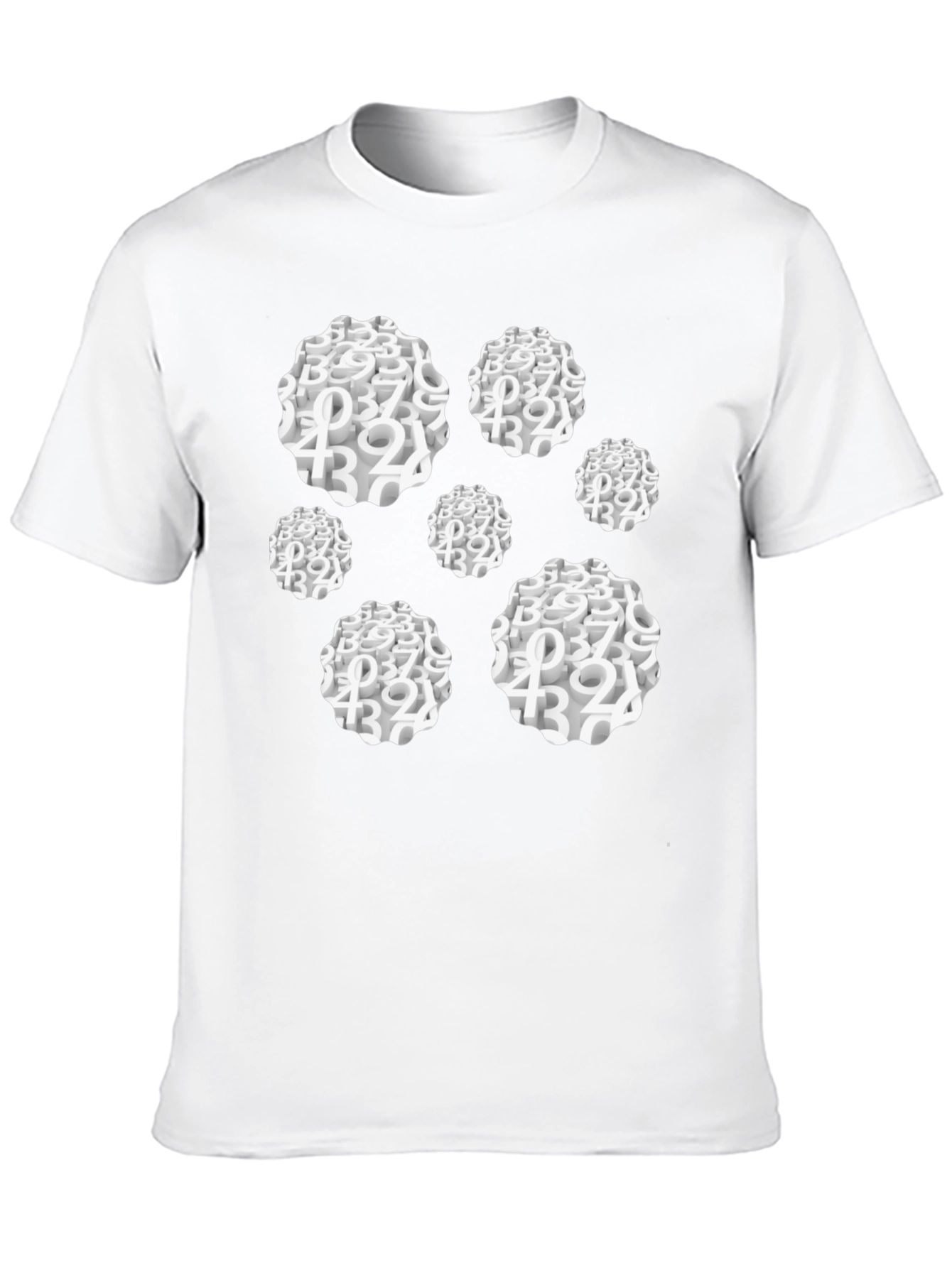 Abstract Number Cluster Black T-Shirt