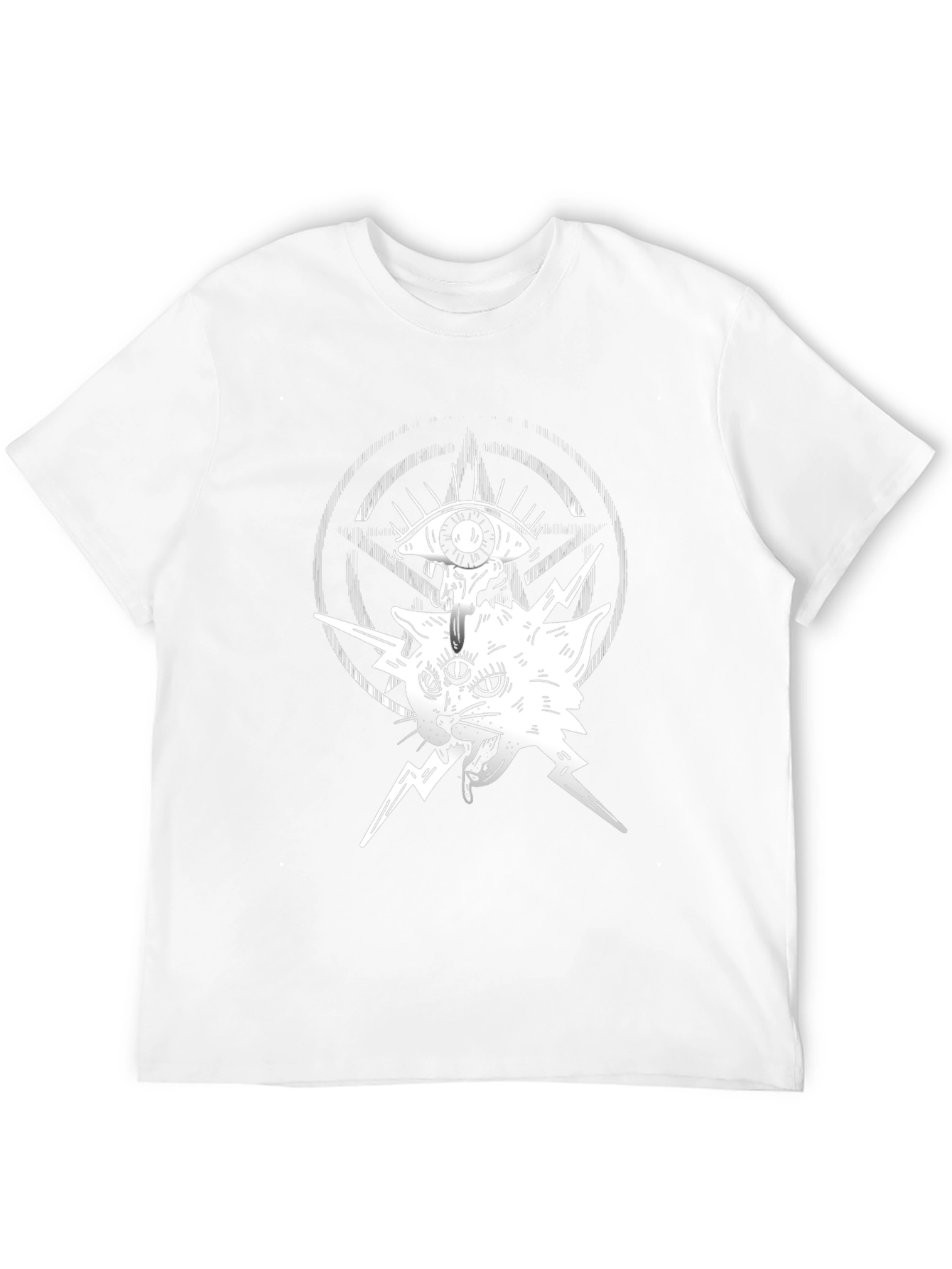 Mystic Cat Graphic Tee - Black Cotton T-Shirt