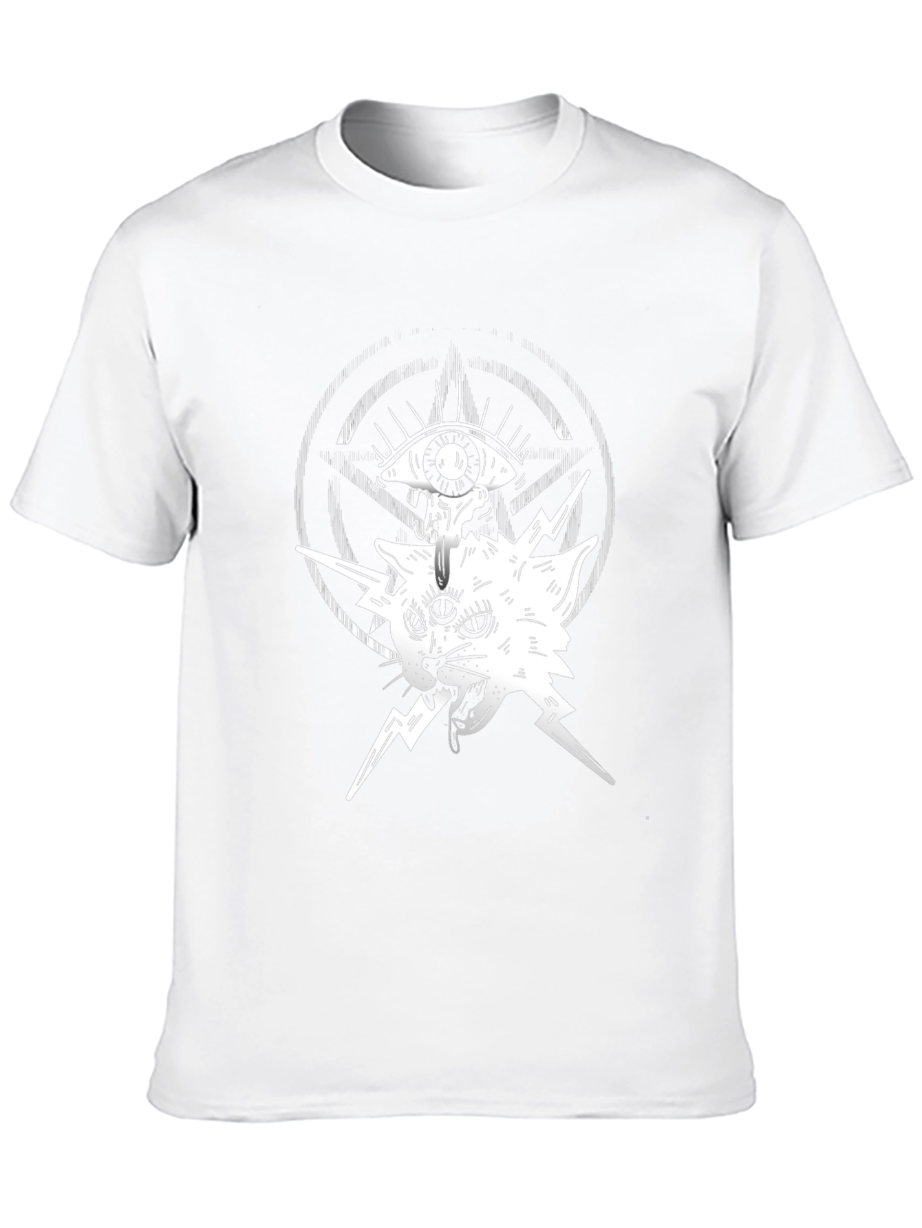 Mystic Cat Graphic Tee - Black Cotton T-Shirt