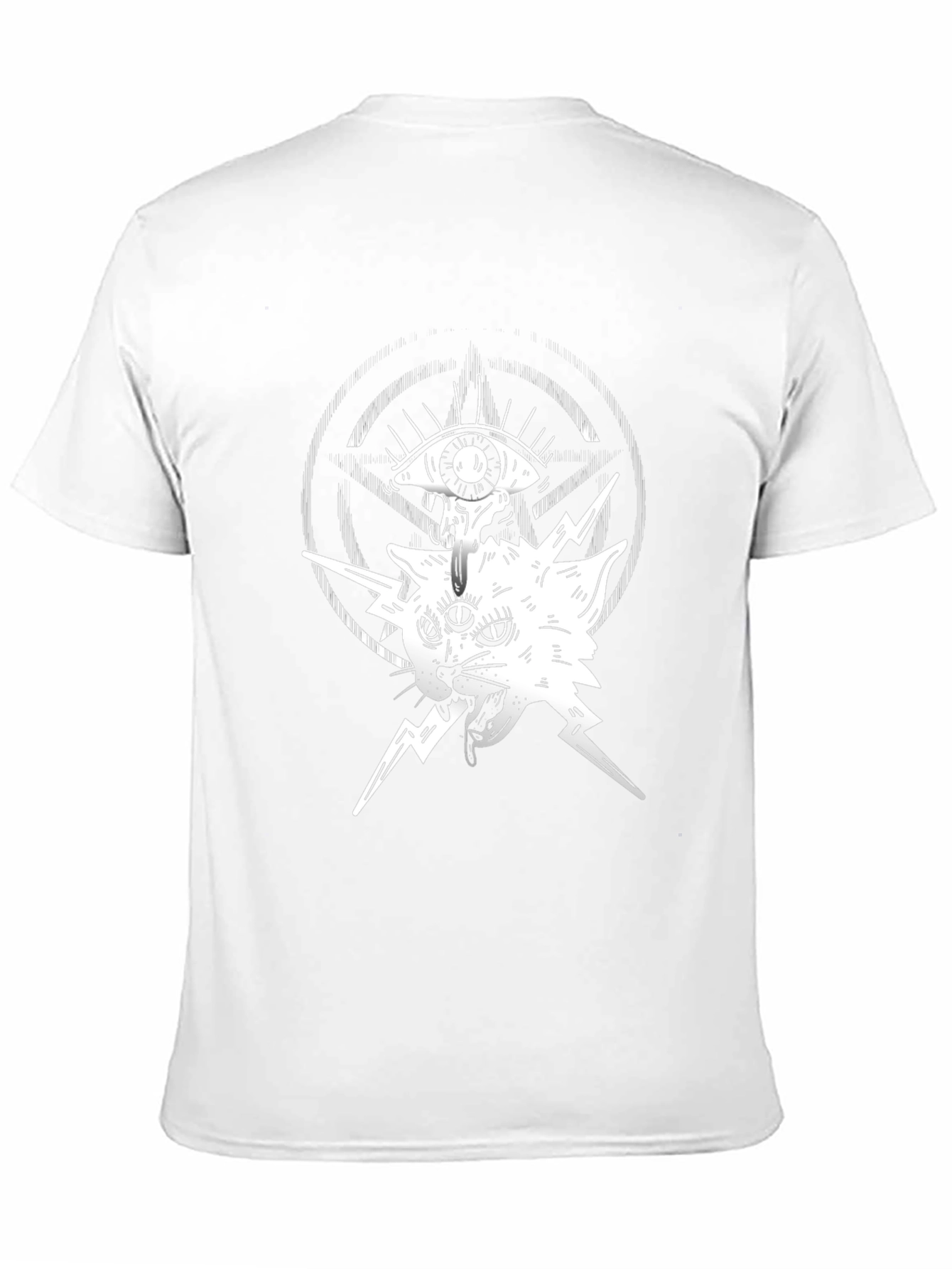 Mystic Cat Graphic Tee - Black Cotton T-Shirt