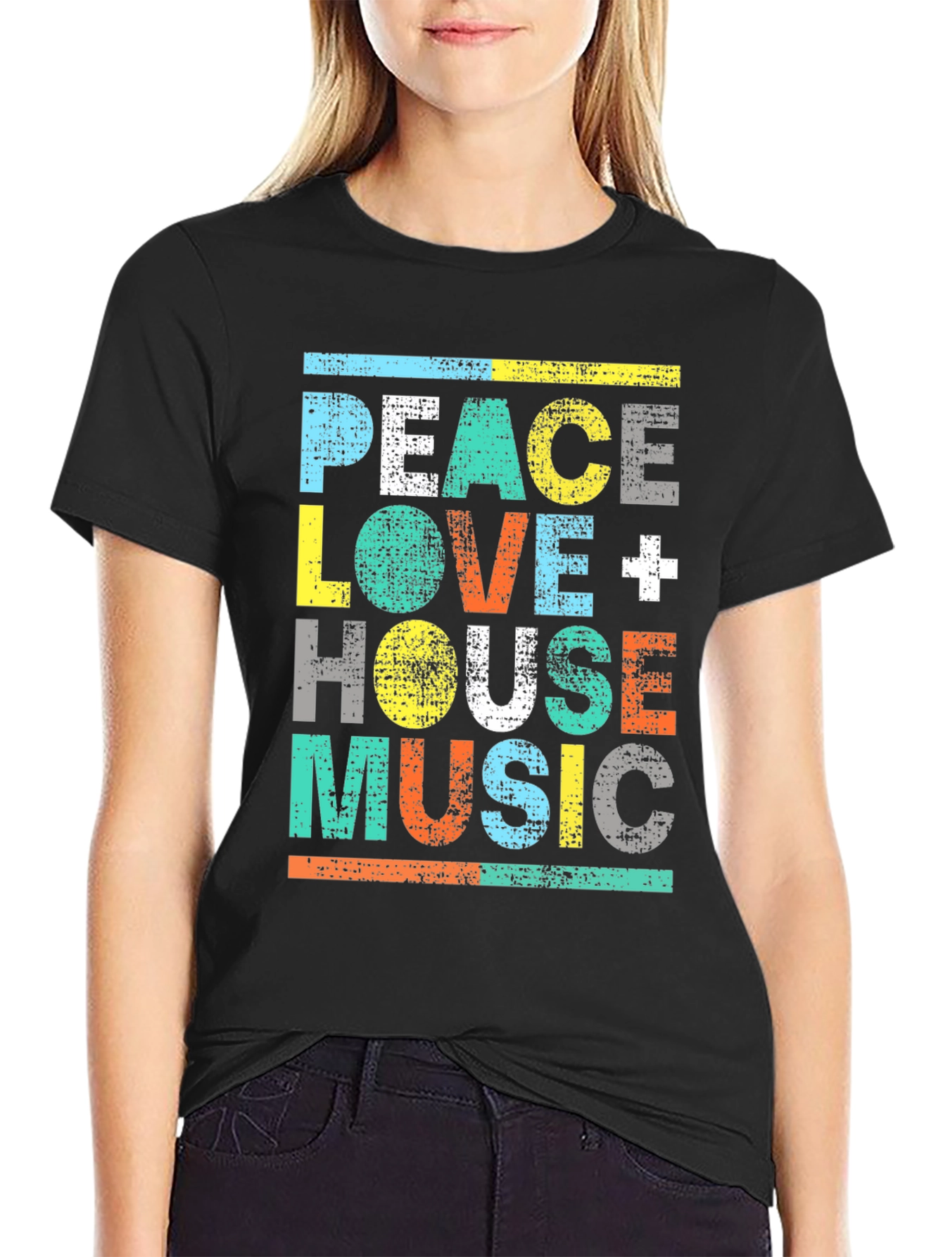 Peace Love House Music Graphic Tee