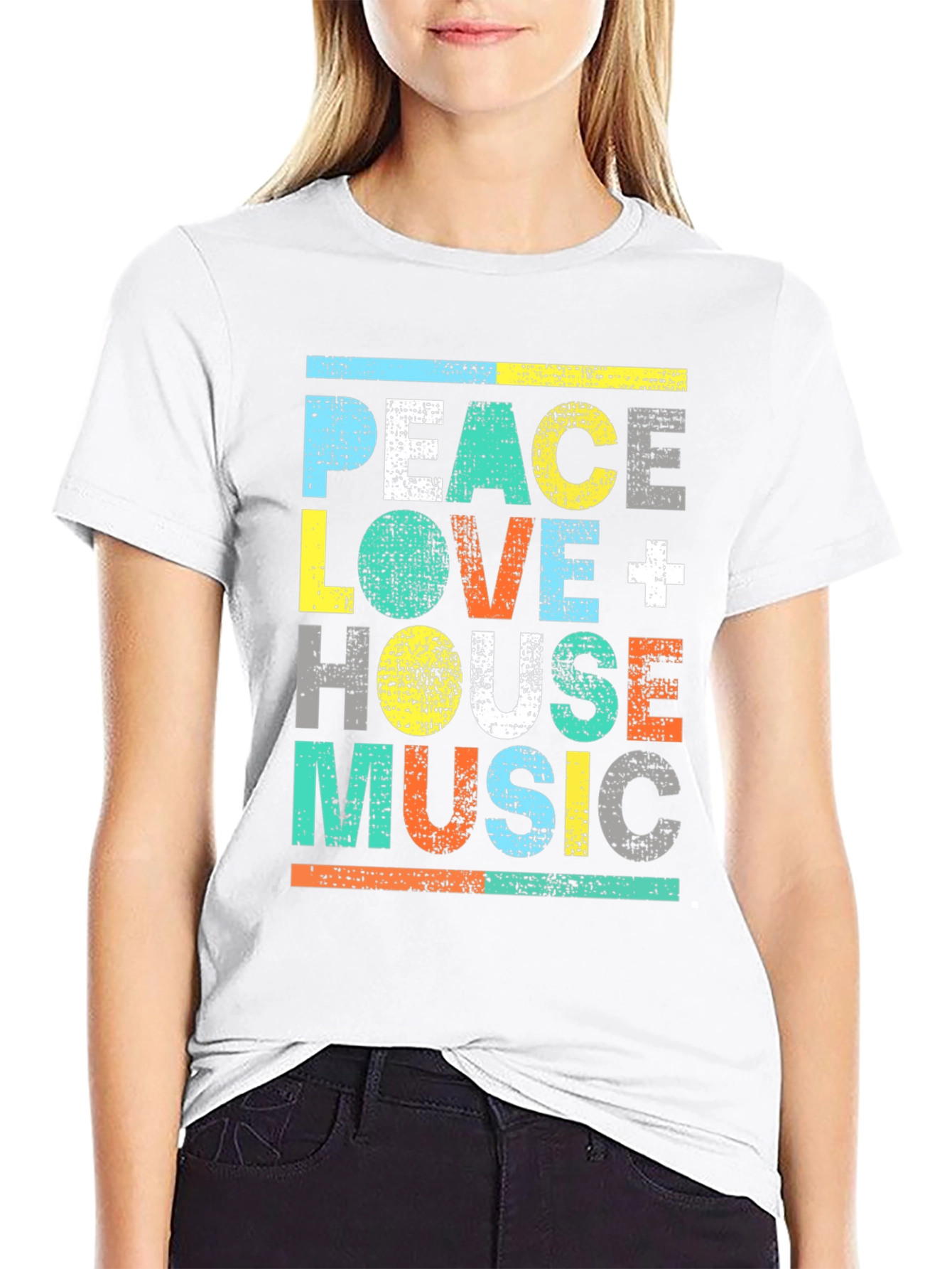 Peace Love House Music Graphic Tee