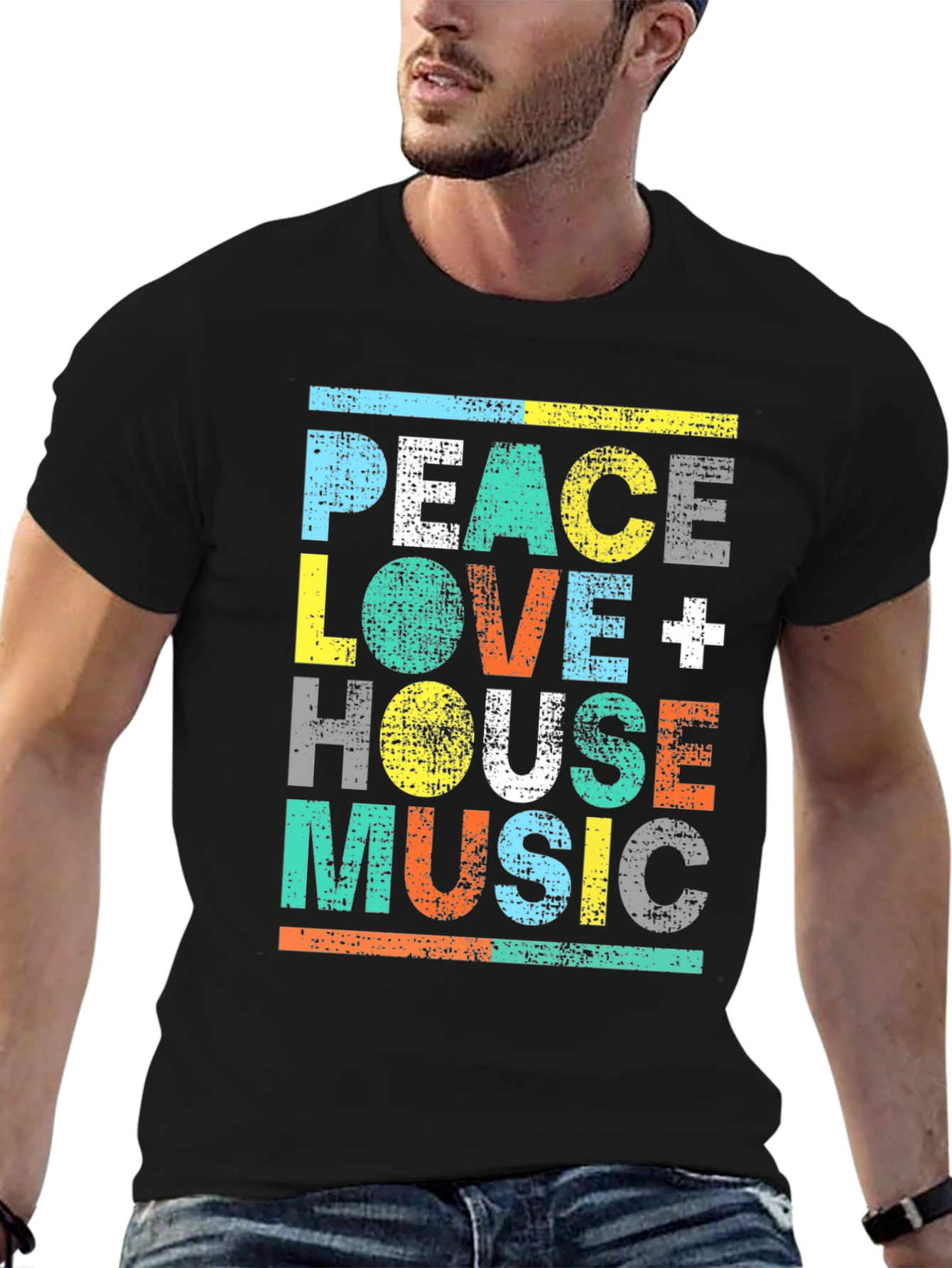 Peace Love House Music Graphic Tee