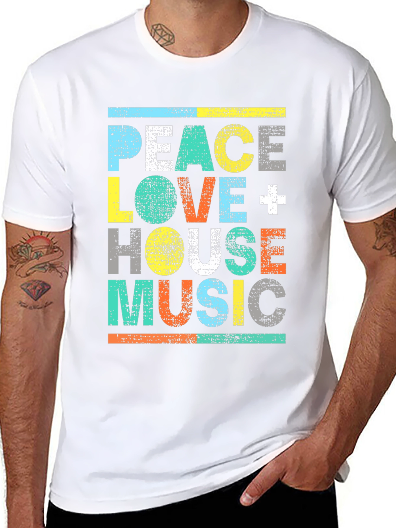 Peace Love House Music Graphic Tee