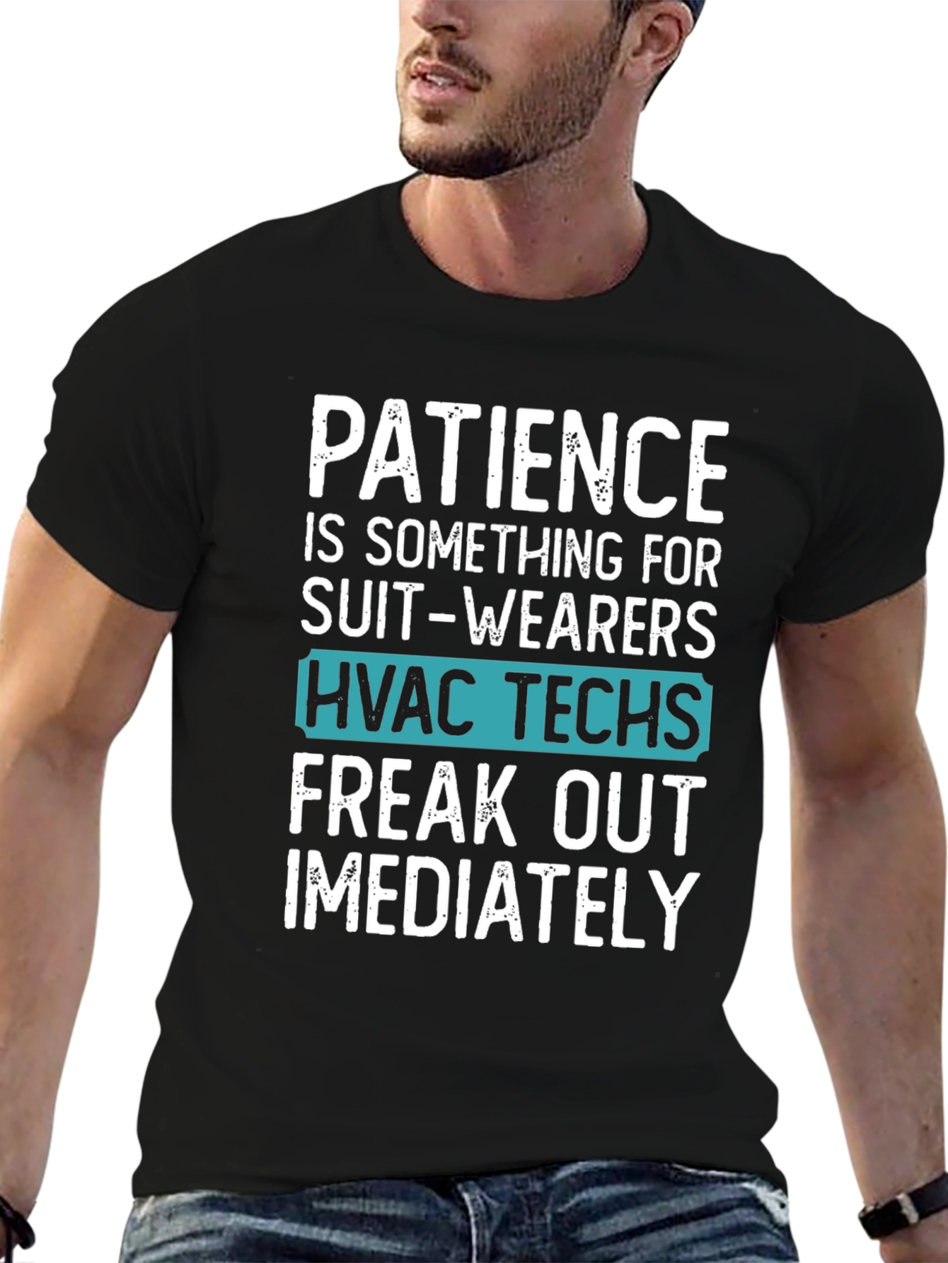 HVAC Techs Patience Graphic Tee - Black