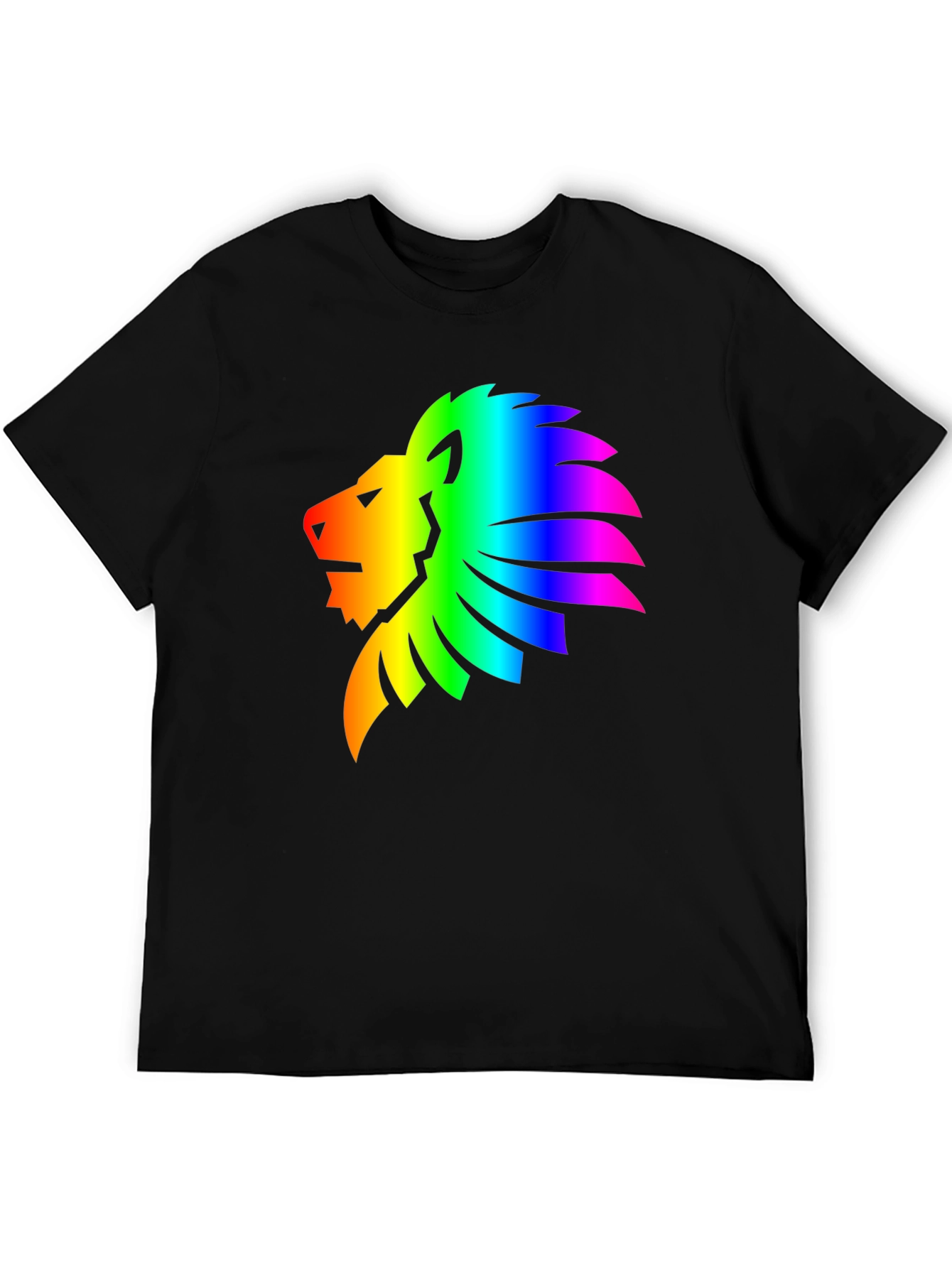 Rainbow Lion Graphic Tee - Mens Black T-Shirt