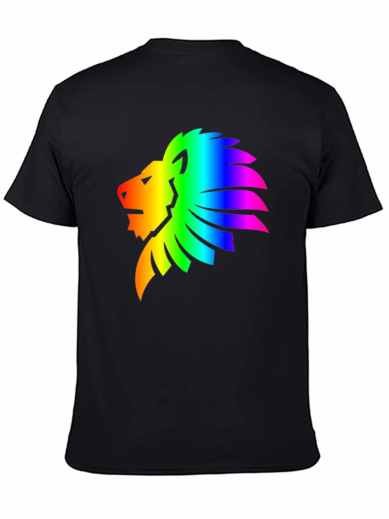 Rainbow Lion Graphic Tee - Mens Black T-Shirt