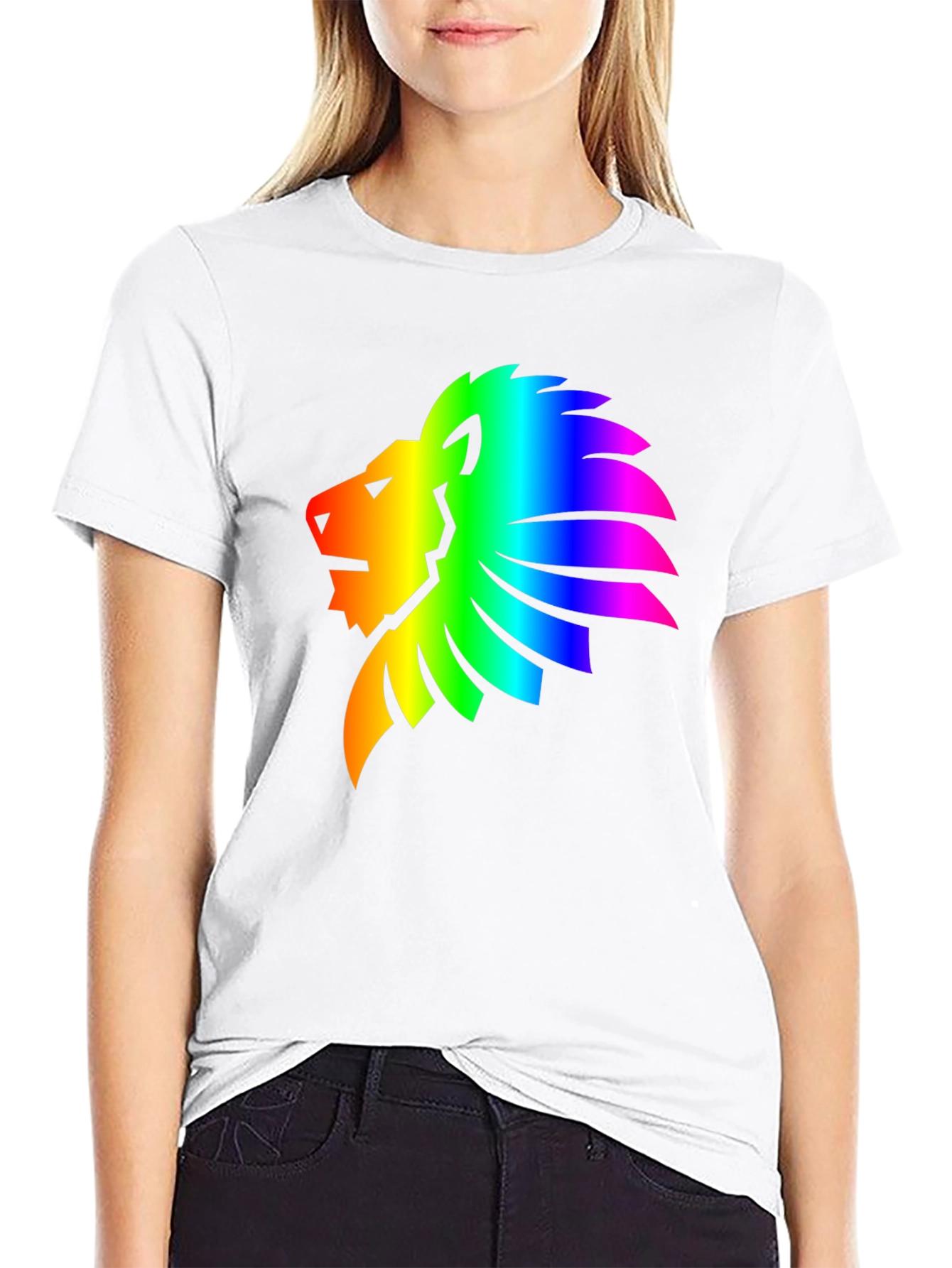 Rainbow Lion Graphic Tee - Mens Black T-Shirt