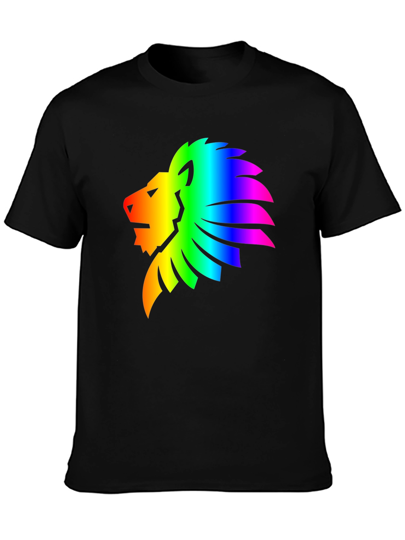 Rainbow Lion Graphic Tee - Mens Black T-Shirt