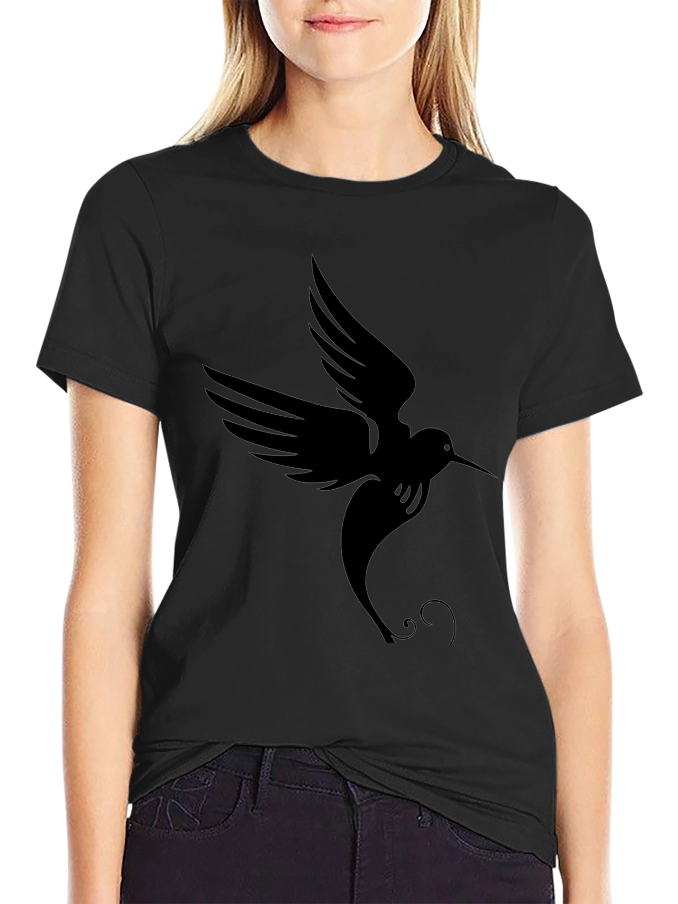 Hummingbird Silhouette Black T-Shirt