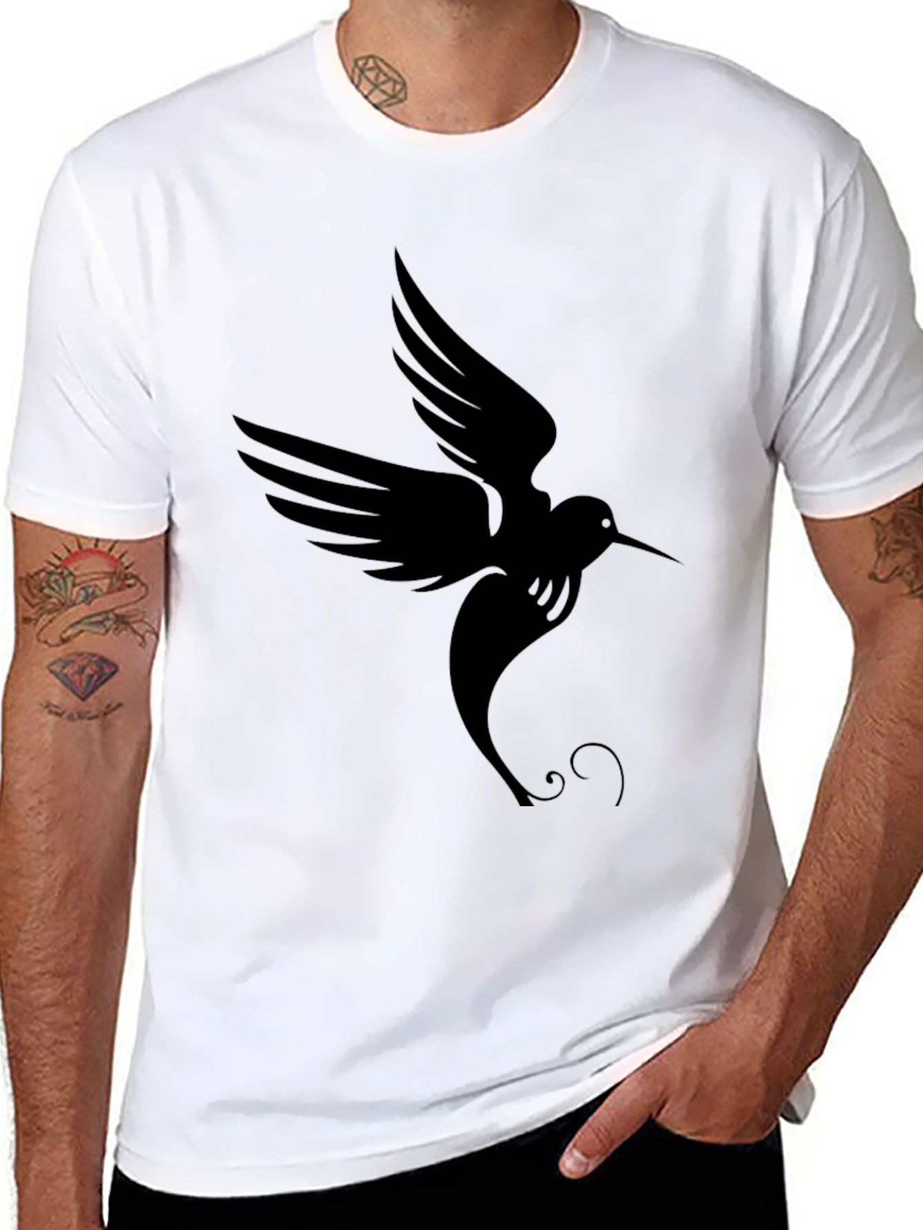 Hummingbird Silhouette Black T-Shirt