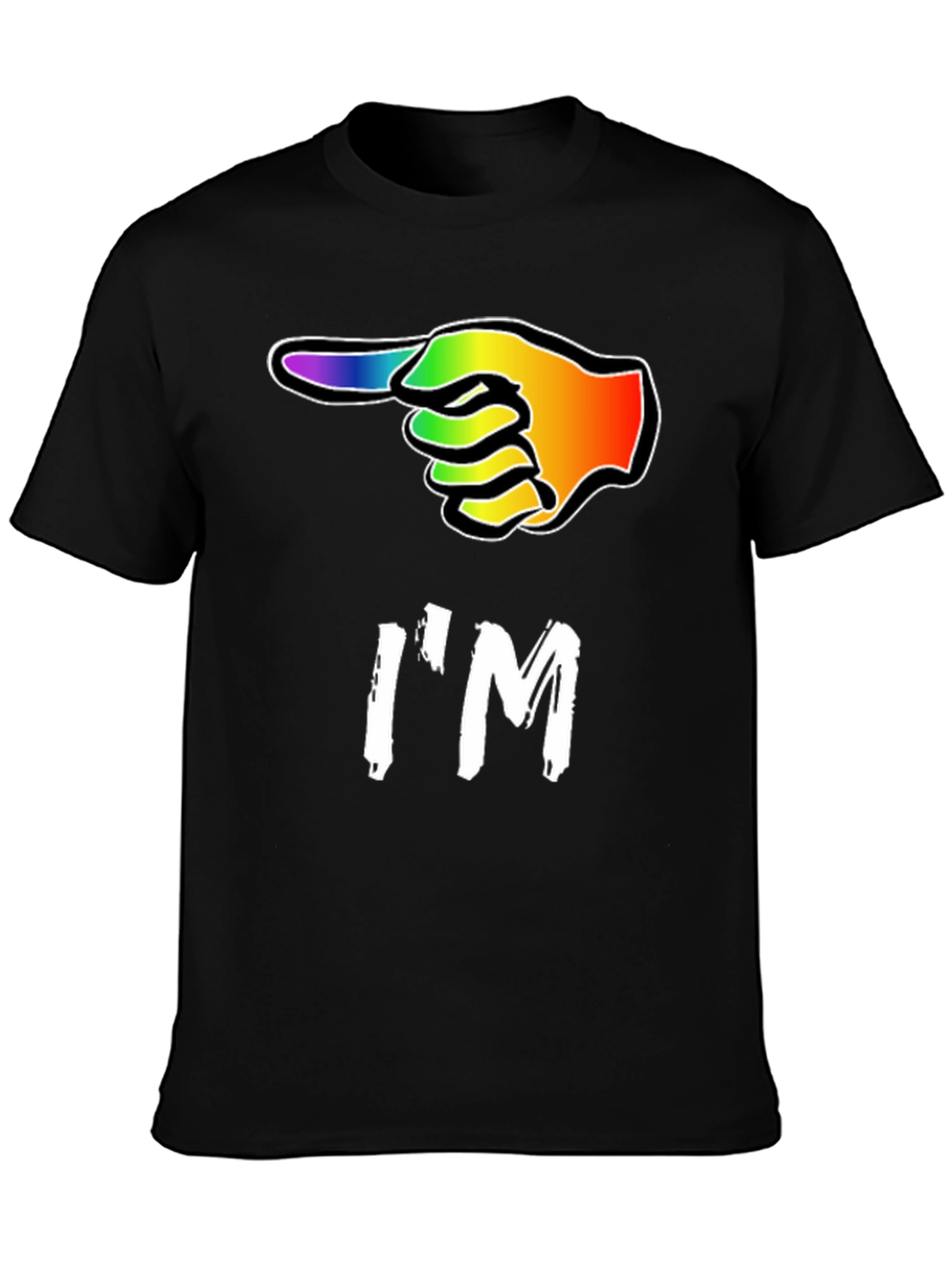 Im With LGBT Pointing Rainbow Hand T-Shirt