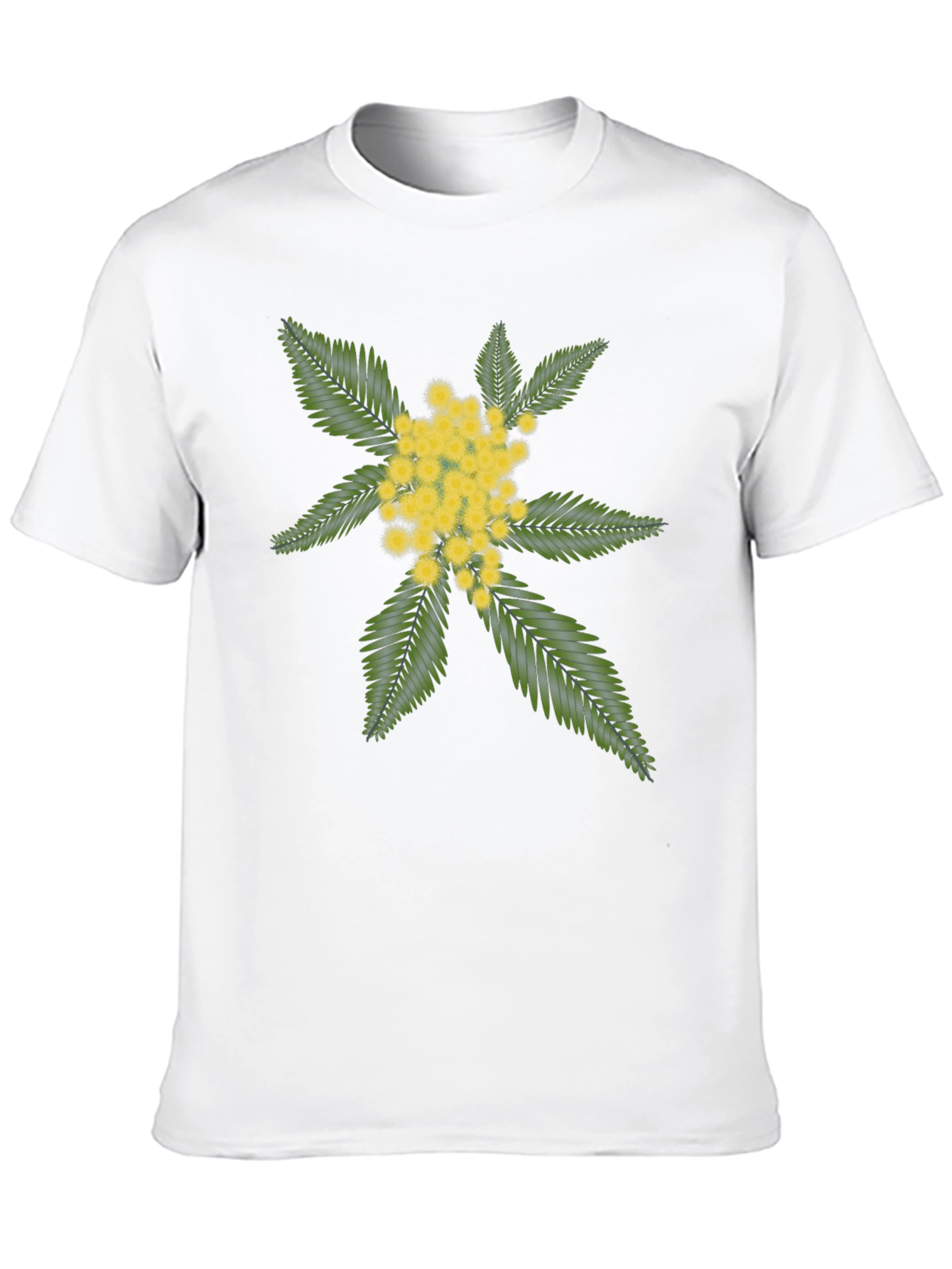 Black Tee with Embroidered Floral Design
