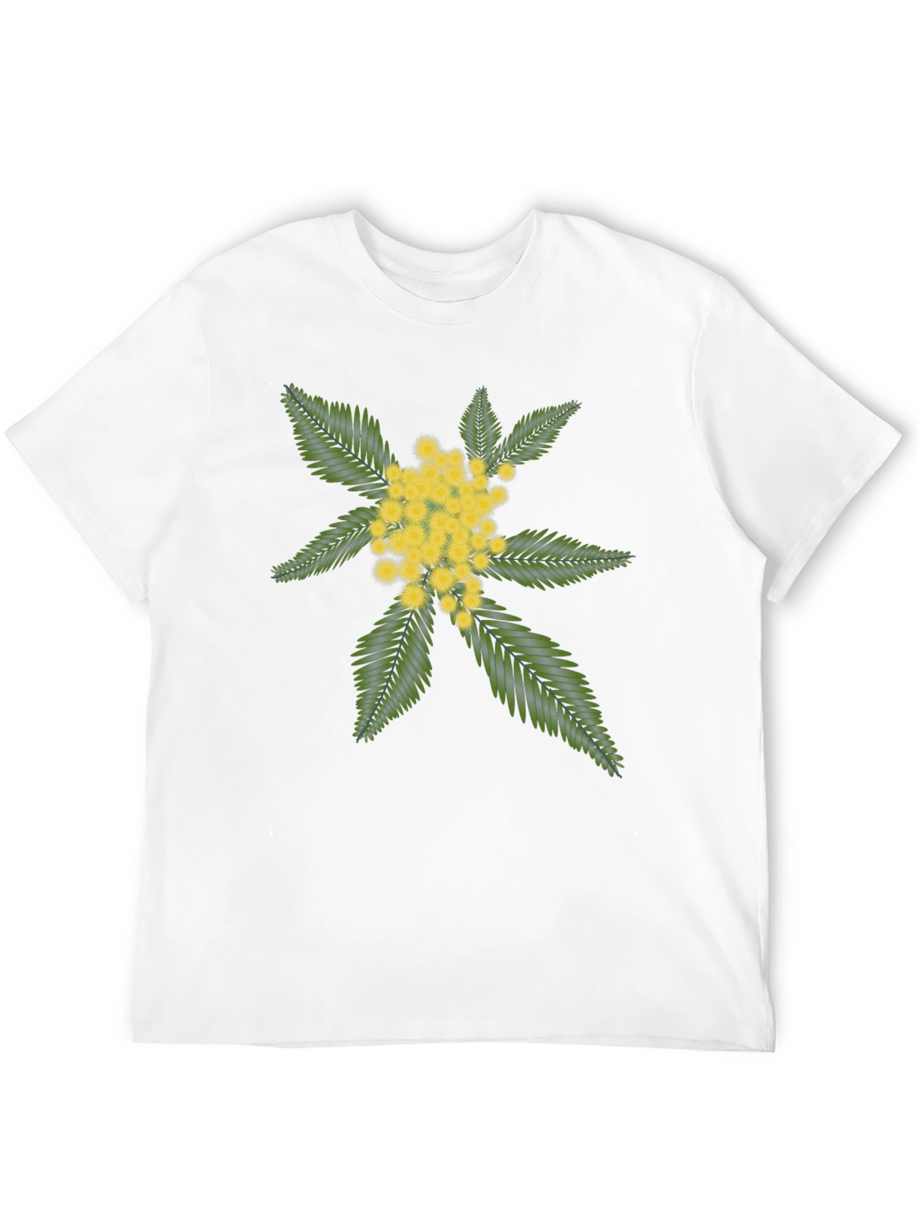 Black Tee with Embroidered Floral Design